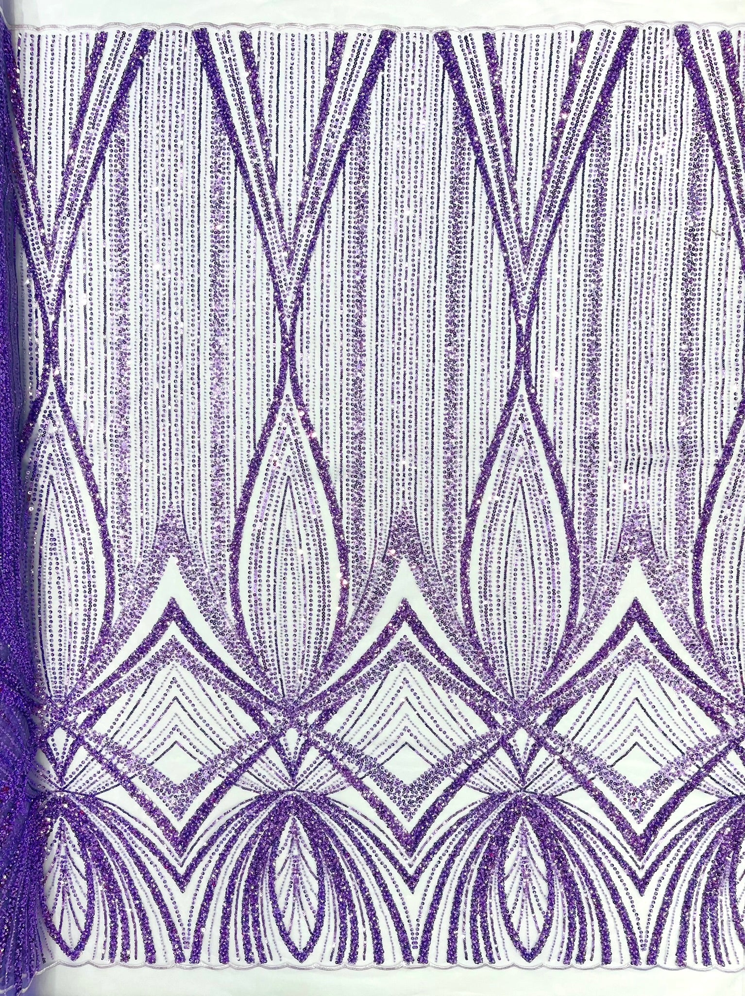 Geometric New York Fashion Beaded Lace, By The Yard.