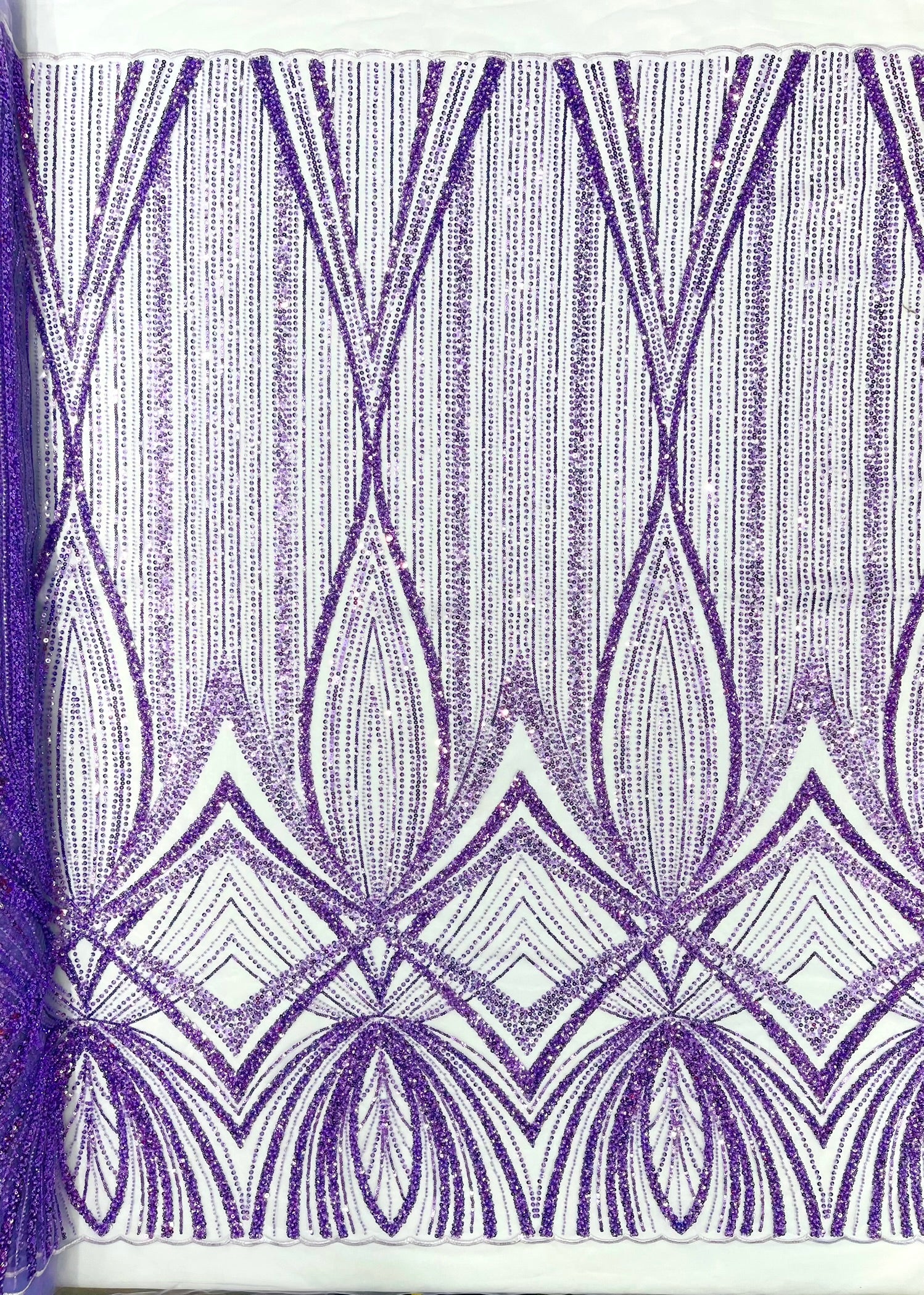 Geometric New York Fashion Beaded Lace, By The Yard.