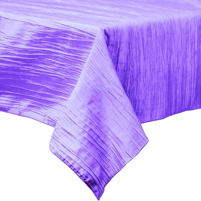 Square Light Weight Accordion Design Crushed Taffeta Seamless Table Overlay. (58" Inches x 58" Inches)