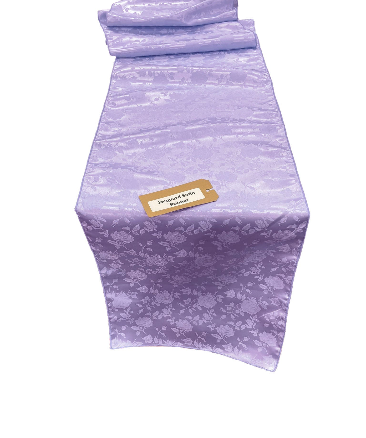 Jacquard Satin Roses Runner, Party Supply / Wedding / Decoration (14" Wide x 120" Long).