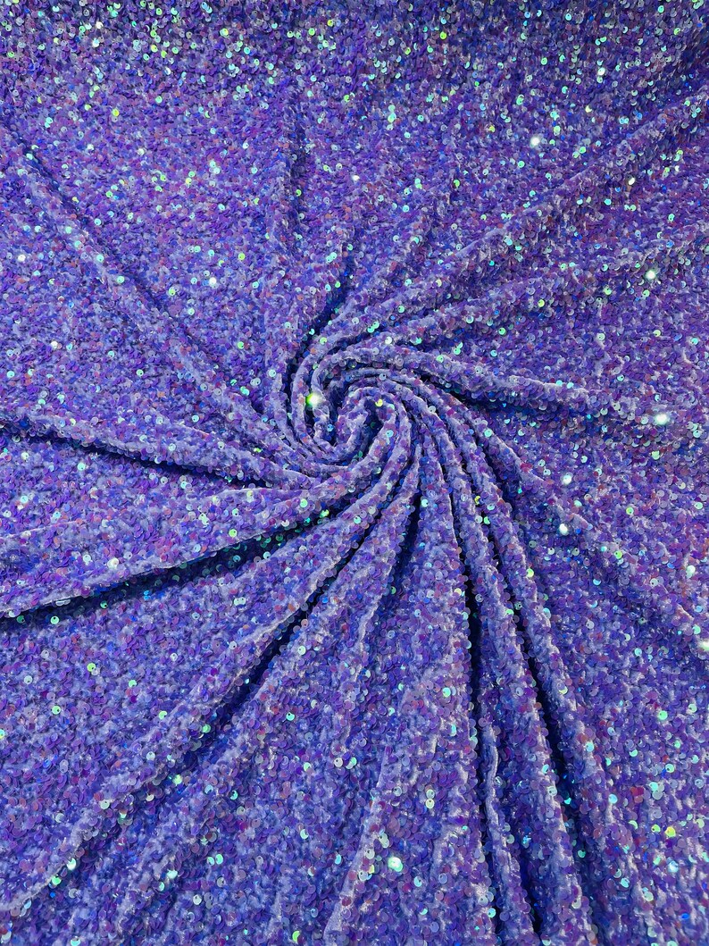 Sequin Velvet Stretch 5mm fabric 58"Wide-Prom-Nightgown fabric- Sold by the yard.