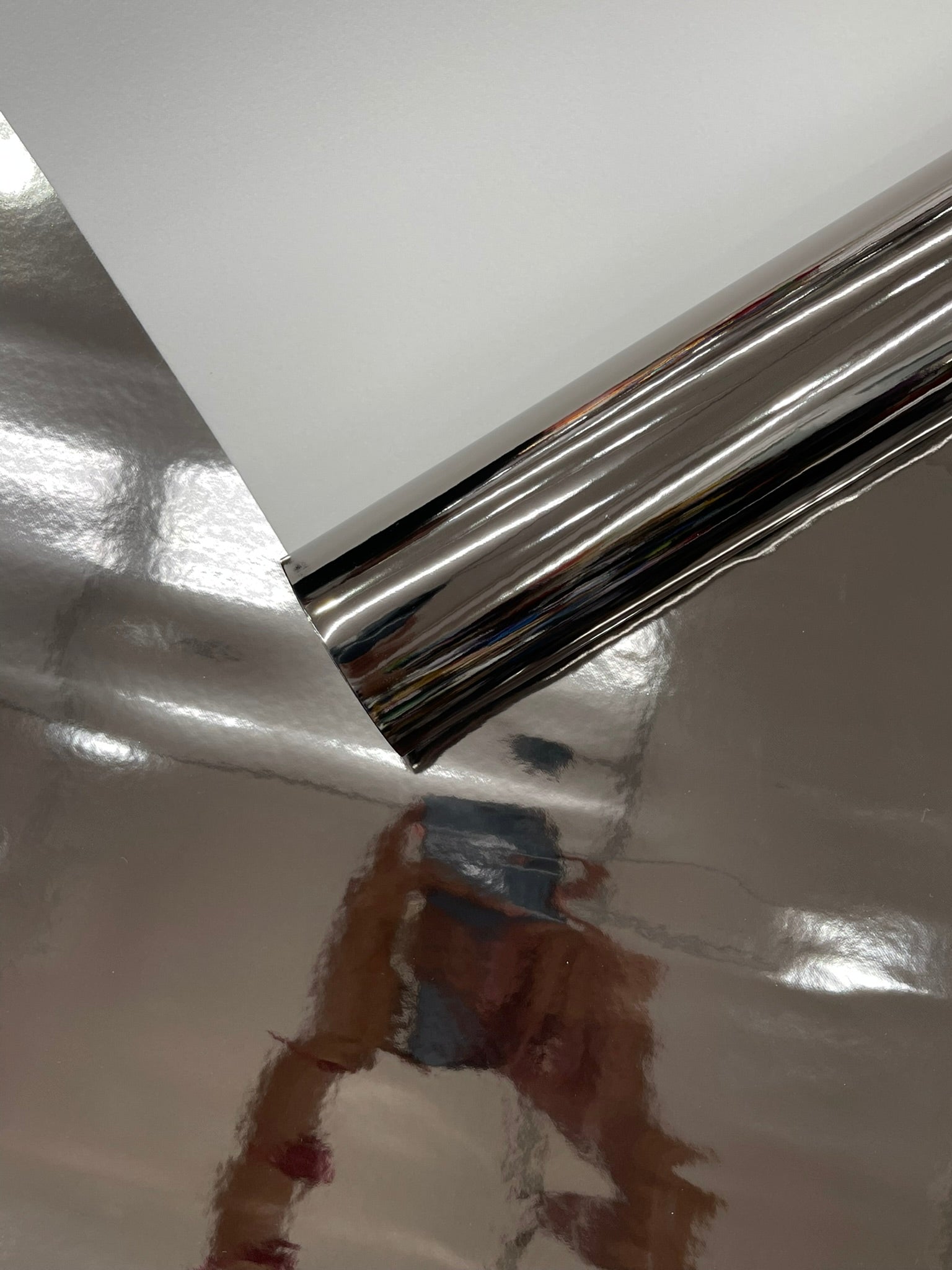 Chrome Mirror Reflective Vinyl Fabric / Crafting Apparel Upholstery Vinyl Fabric 54" Wide