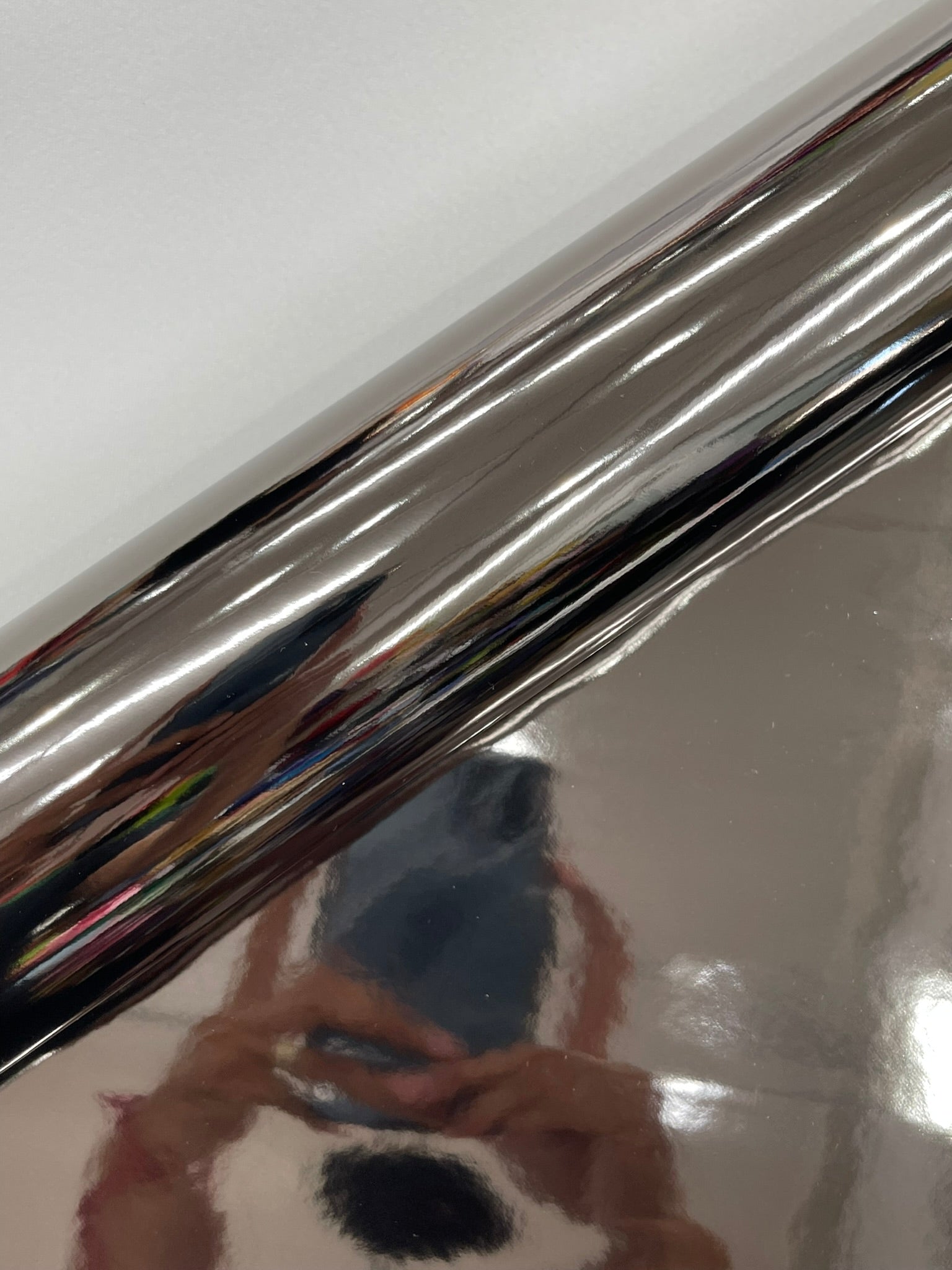 Chrome Mirror Reflective Vinyl Fabric / Crafting Apparel Upholstery Vinyl Fabric 54" Wide