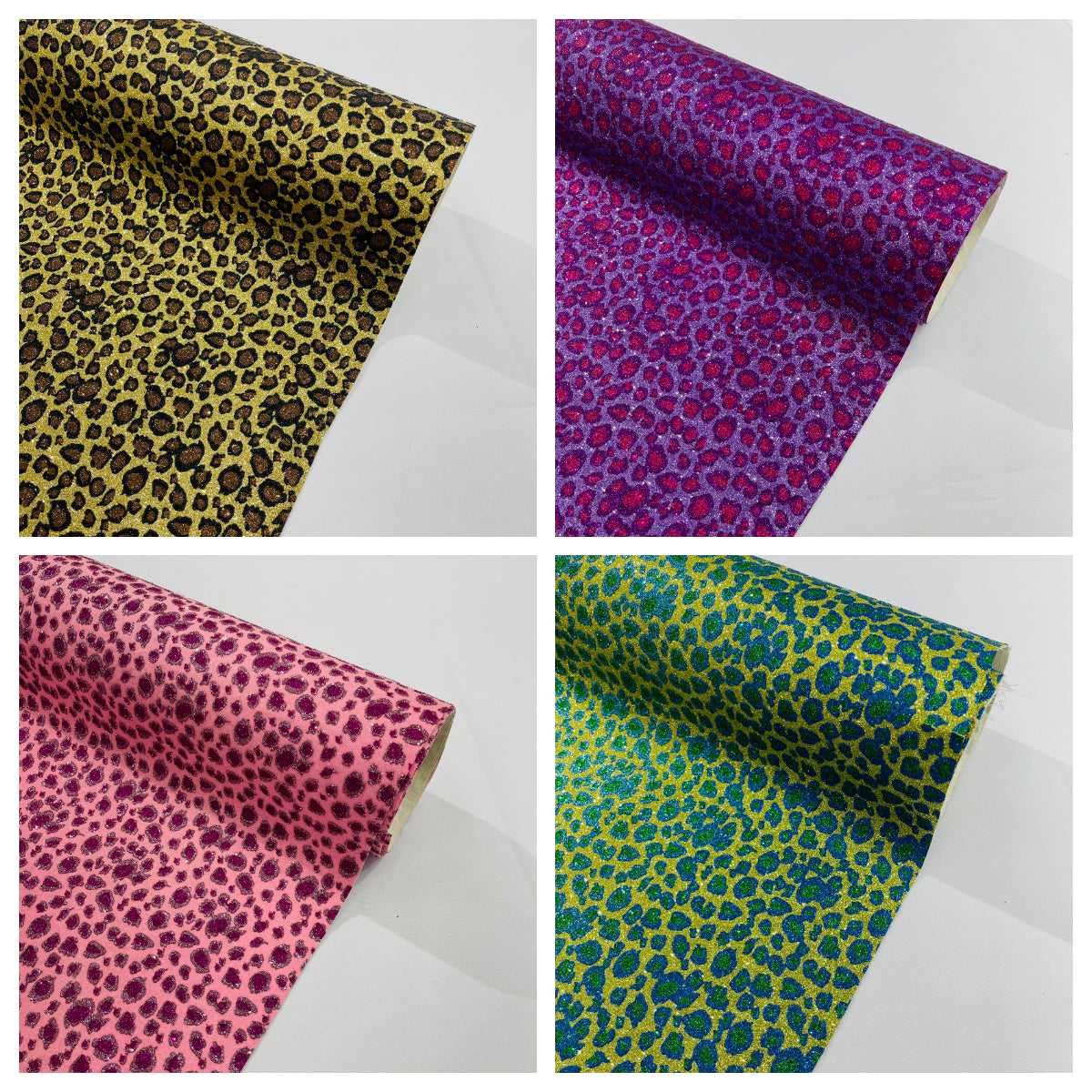 Leopard/ Chita glitter/Sparkle craft Upholstery On A Canvas Backing/Faux vinyl/48” wide.