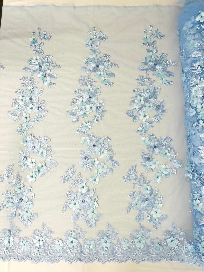 3D FLOWER PANELS LACE (by the yard)