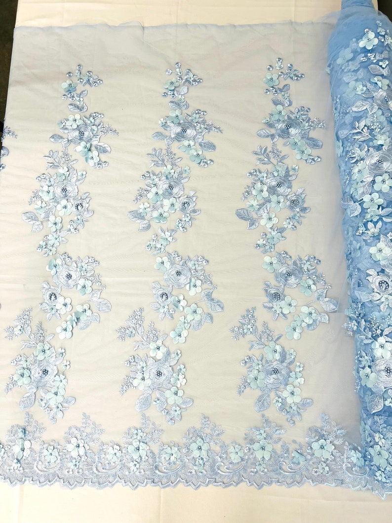 3D FLOWER PANELS LACE (by the yard)