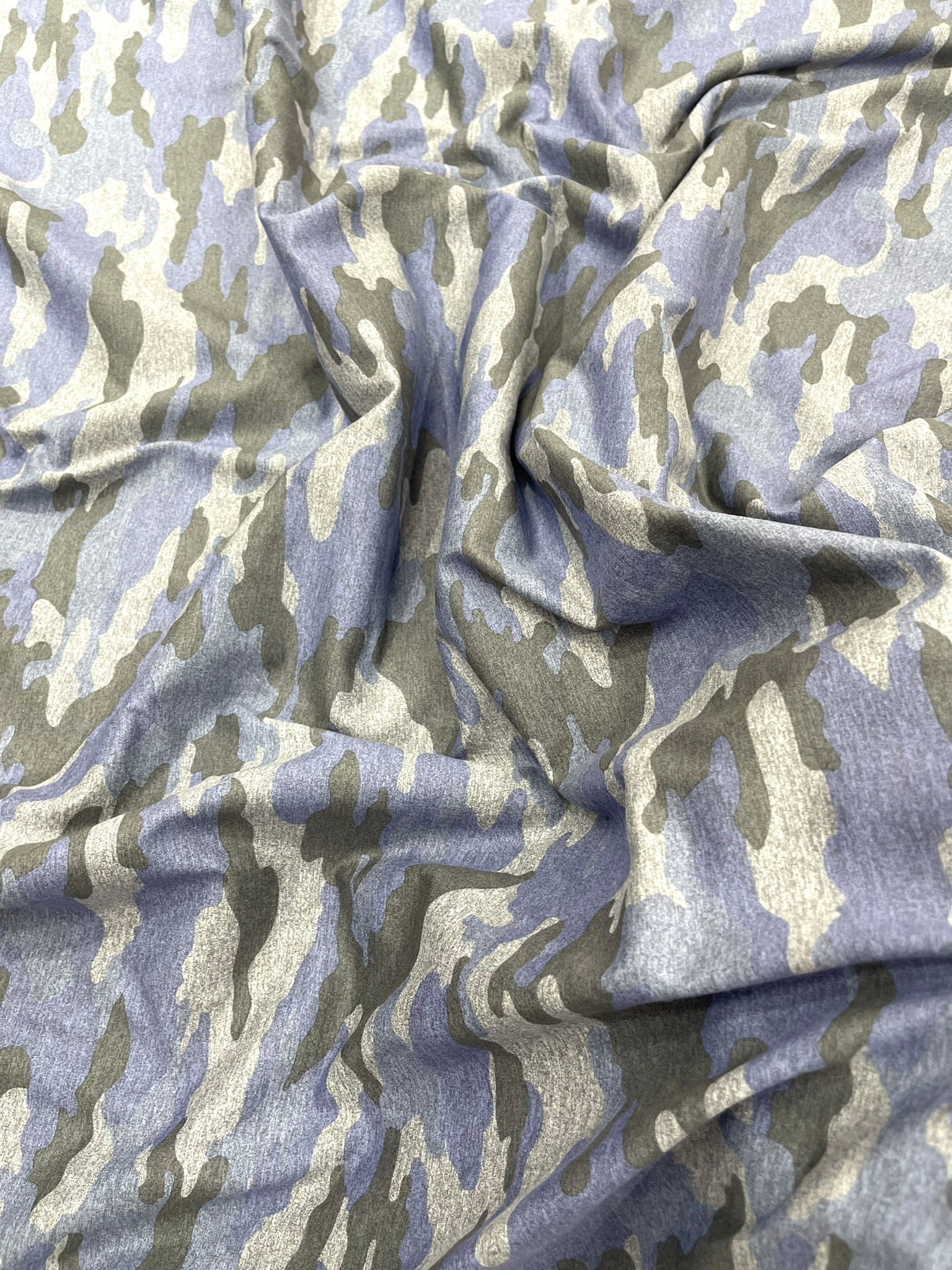 Heather Gray Camouflage Polyester Spandex 58" Wide/Sold By The Yard.