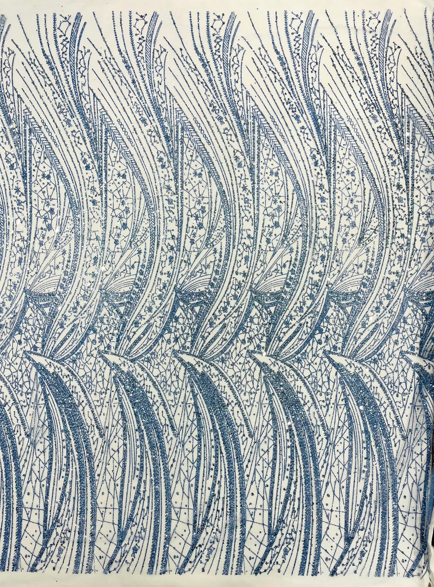 Geometric Fashion Glitter Design On A Mesh Lace Fabric| 58" Wide| Prom Dresses.