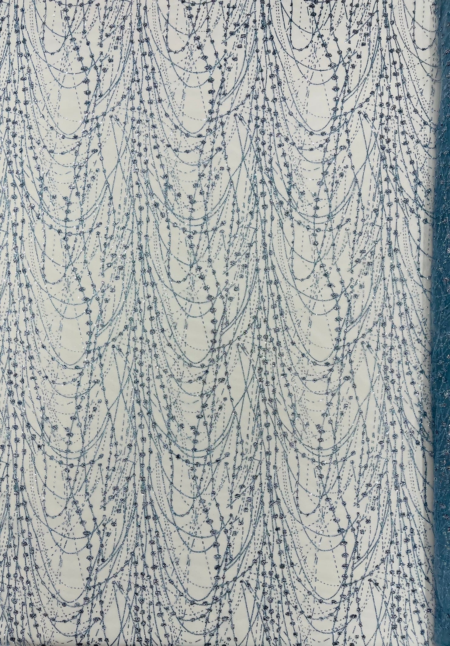 Glitter Galaxy Design On A Mesh Lace Fabric/Prom.