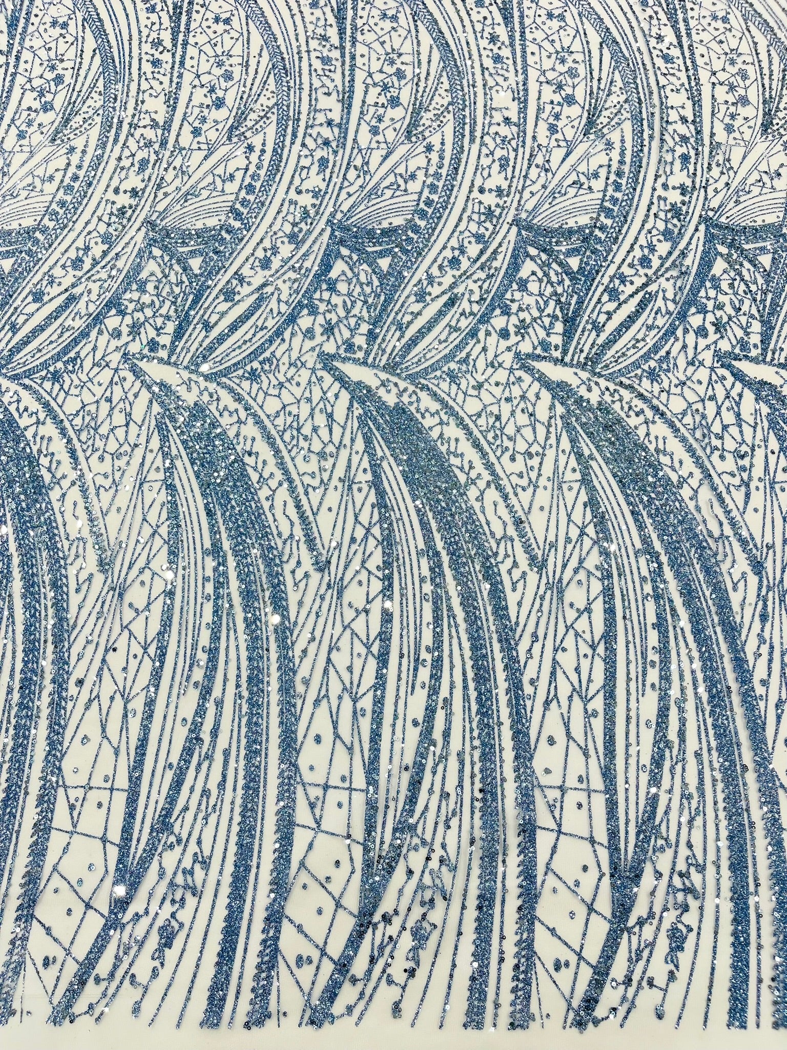 Geometric Fashion Glitter Design On A Mesh Lace Fabric| 58" Wide| Prom Dresses.