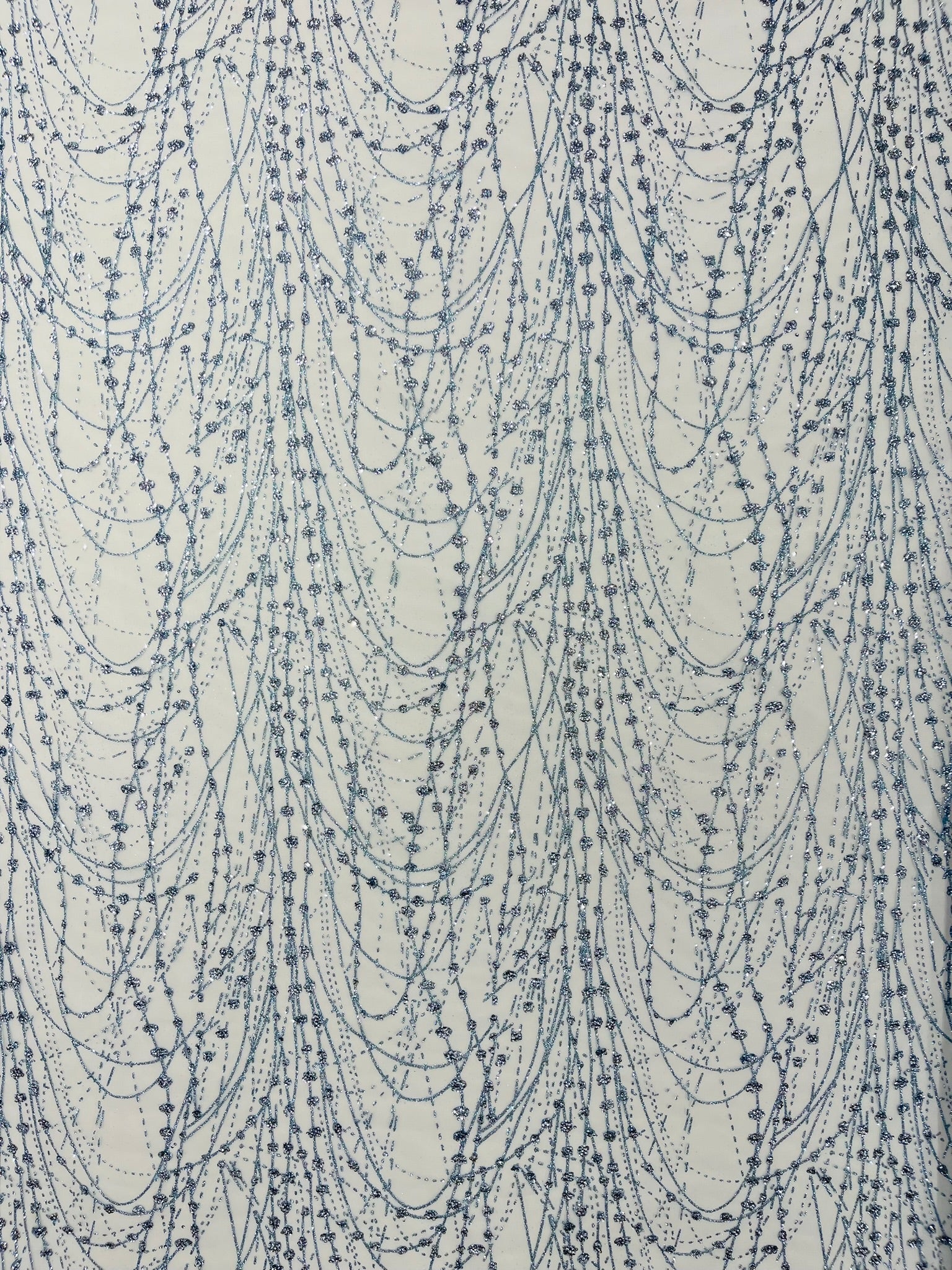 Glitter Galaxy Design On A Mesh Lace Fabric/Prom.