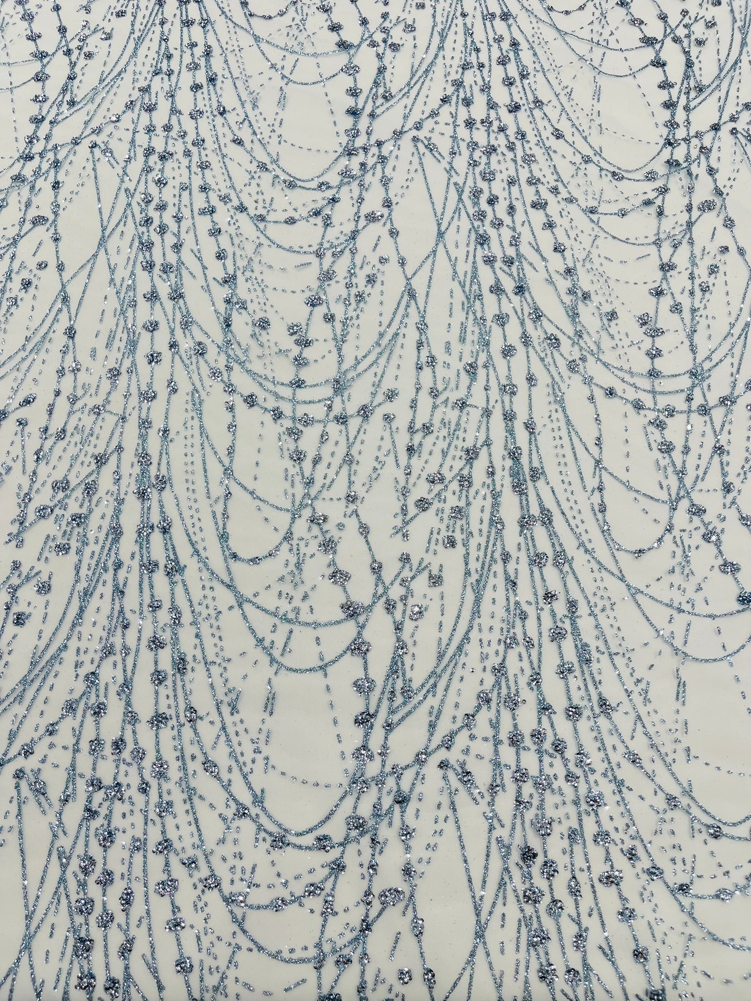 Glitter Galaxy Design On A Mesh Lace Fabric/Prom.