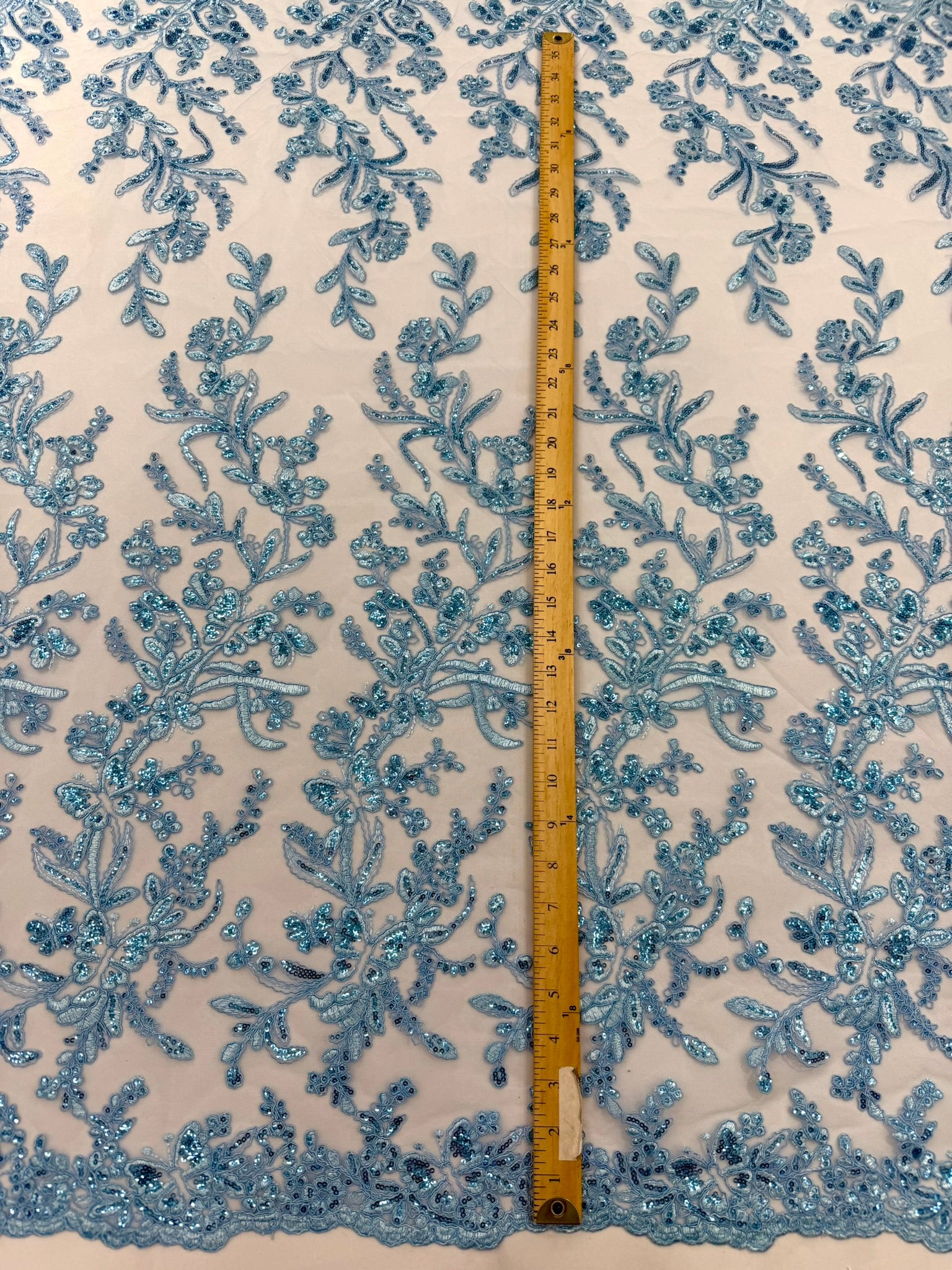 Corded Lace with Butterfly Embroidery and Sequin on Mesh 54" Wide | VIP Textile Inc.