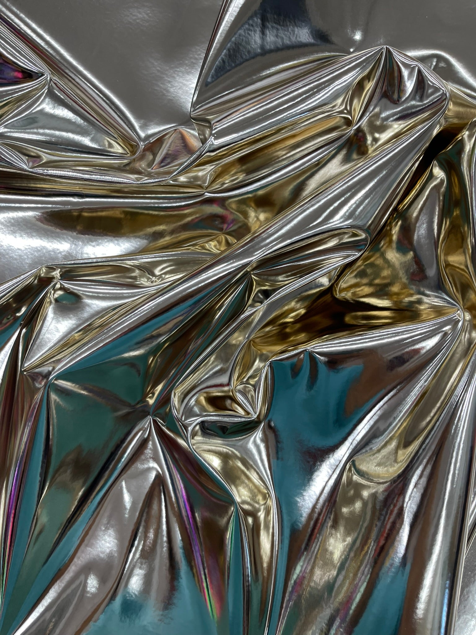 Chrome Mirror Reflective Vinyl Fabric / Crafting Apparel Upholstery Vinyl Fabric 54" Wide