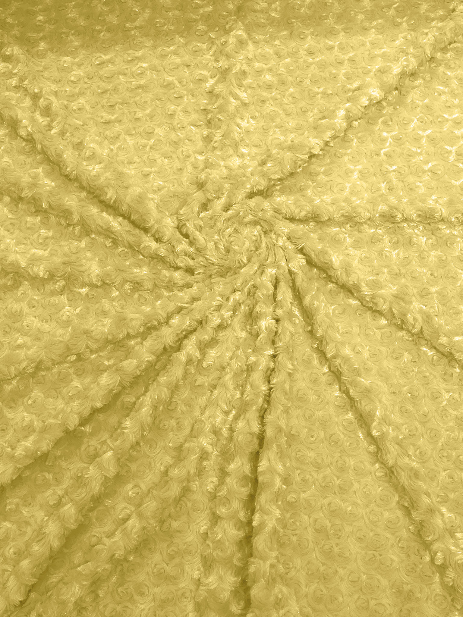Light Yellow - Minky Swirl Rose Blossom Ball Rosebud Plush Fur Fabric Polyester- 58" Wide Sold By The Yard