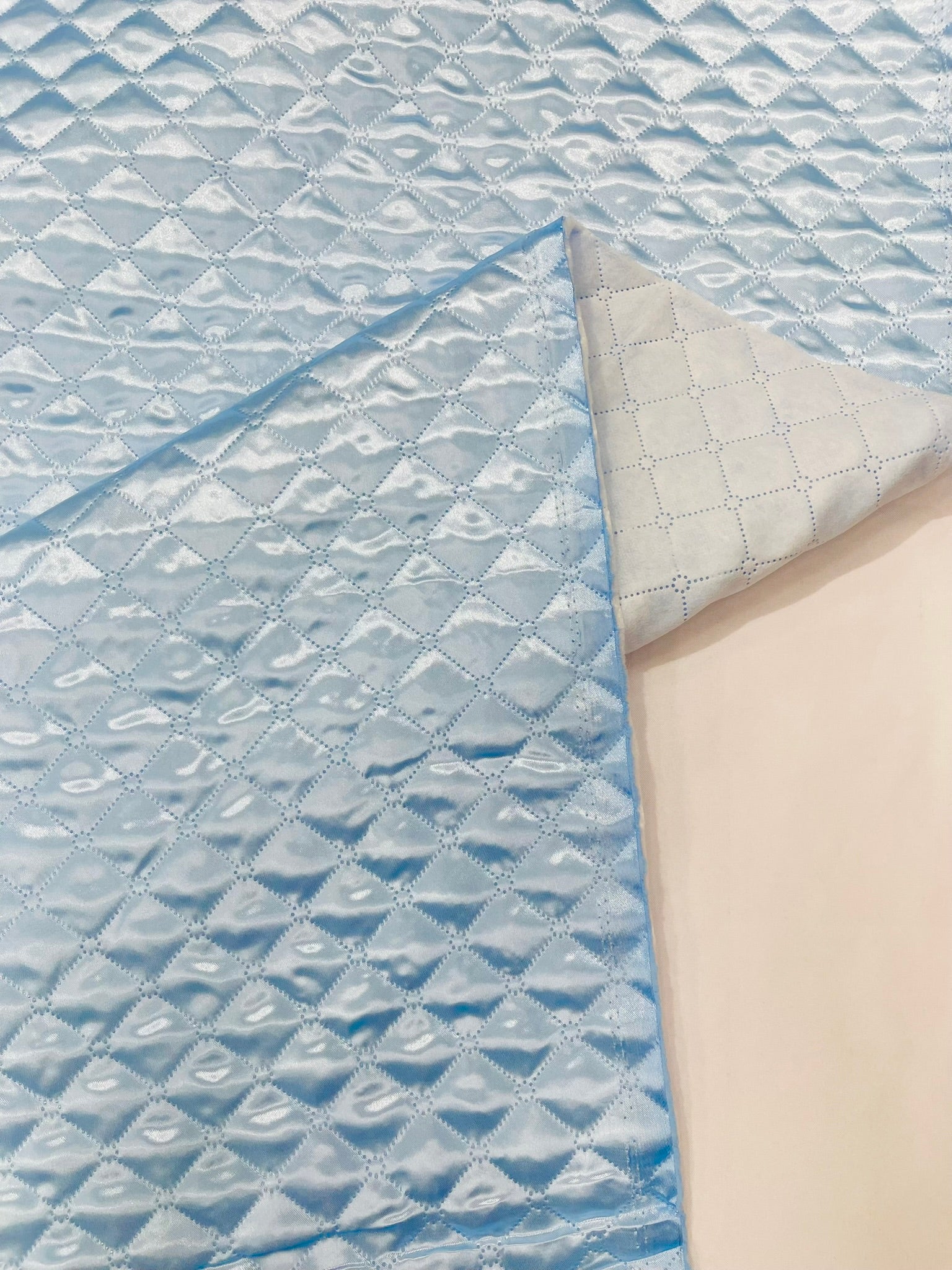 Quilted Satin Fabric | Diamond Pattern, 58" Wide