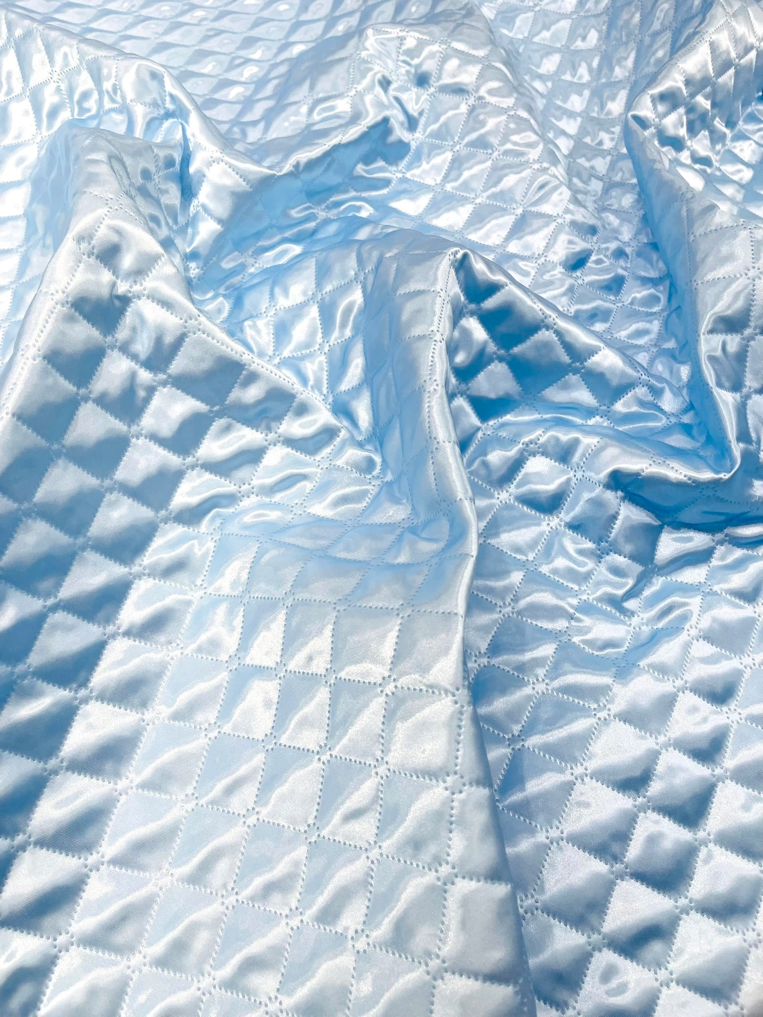 Quilted Satin Fabric | Diamond Pattern, 58" Wide