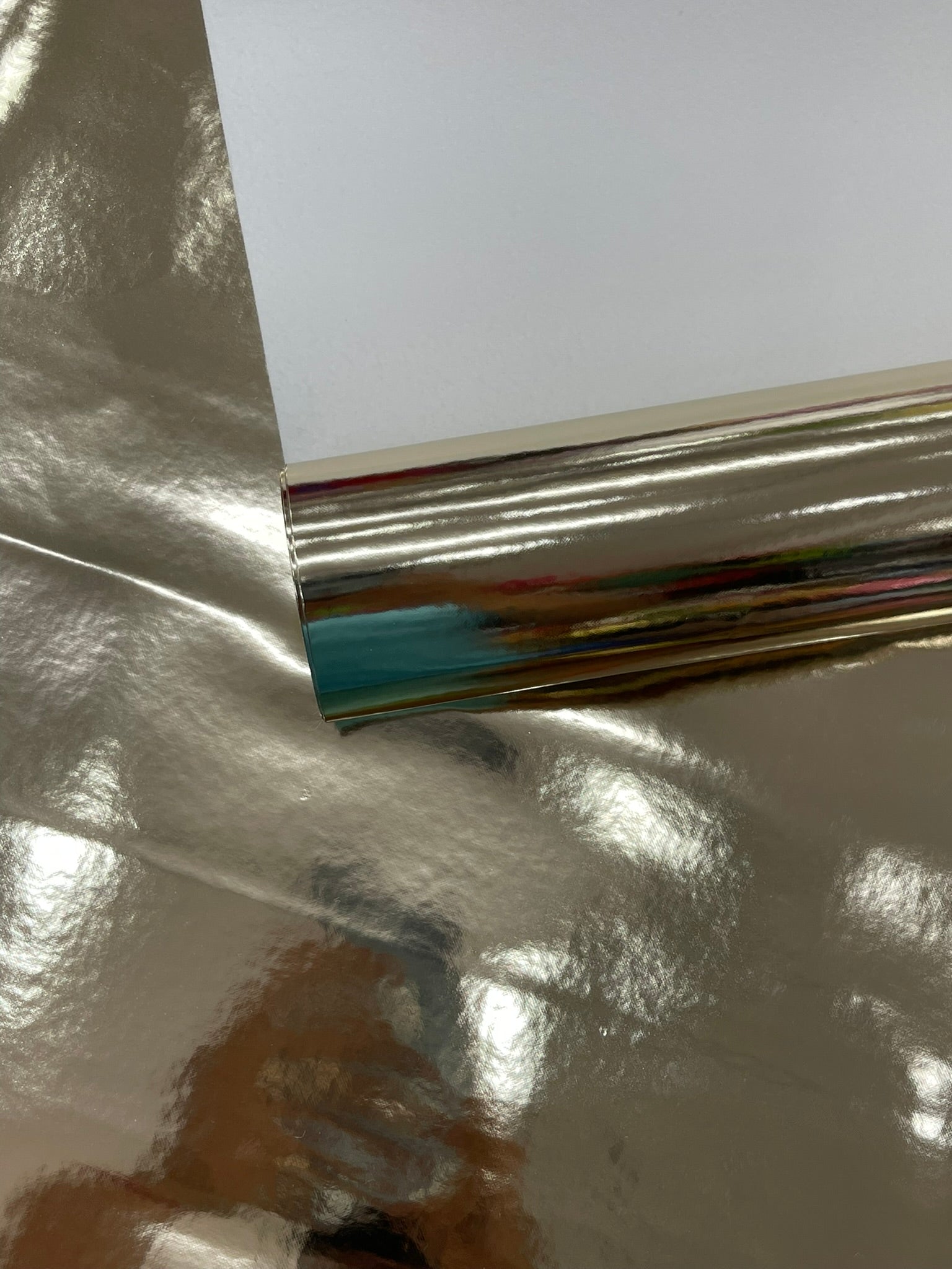 Chrome Mirror Reflective Vinyl Fabric / Crafting Apparel Upholstery Vinyl Fabric 54" Wide