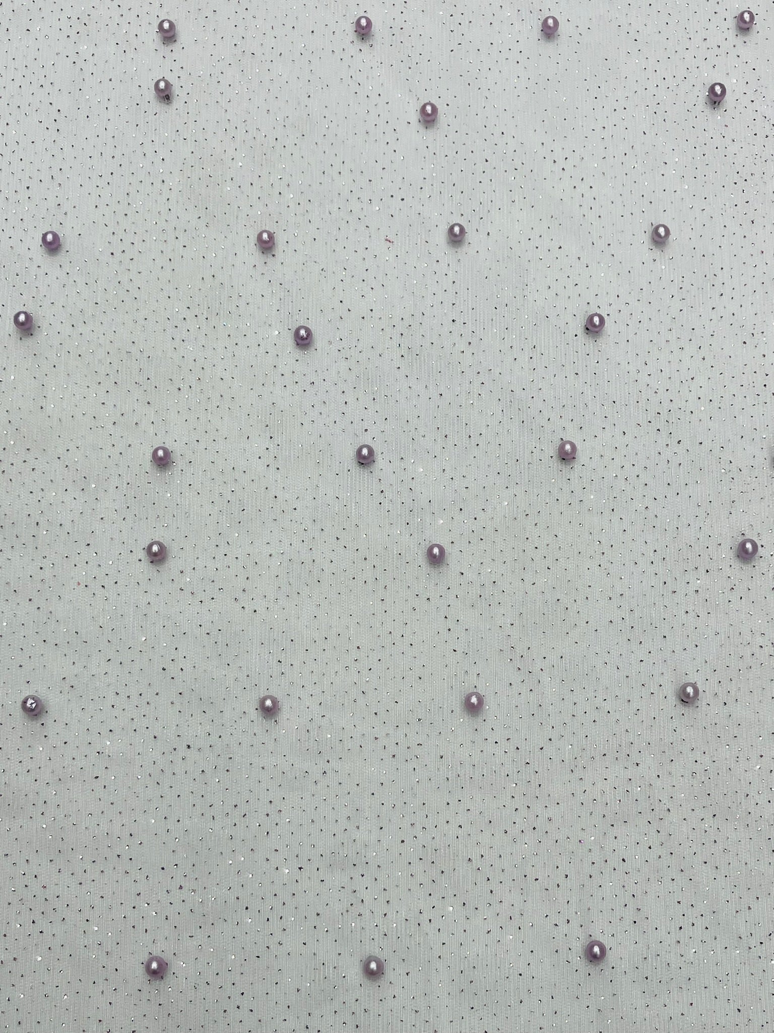Pearl Glitter Studded Mesh, 2-Way Stretch Shimmer Mesh Fabric, Sold by the yard.