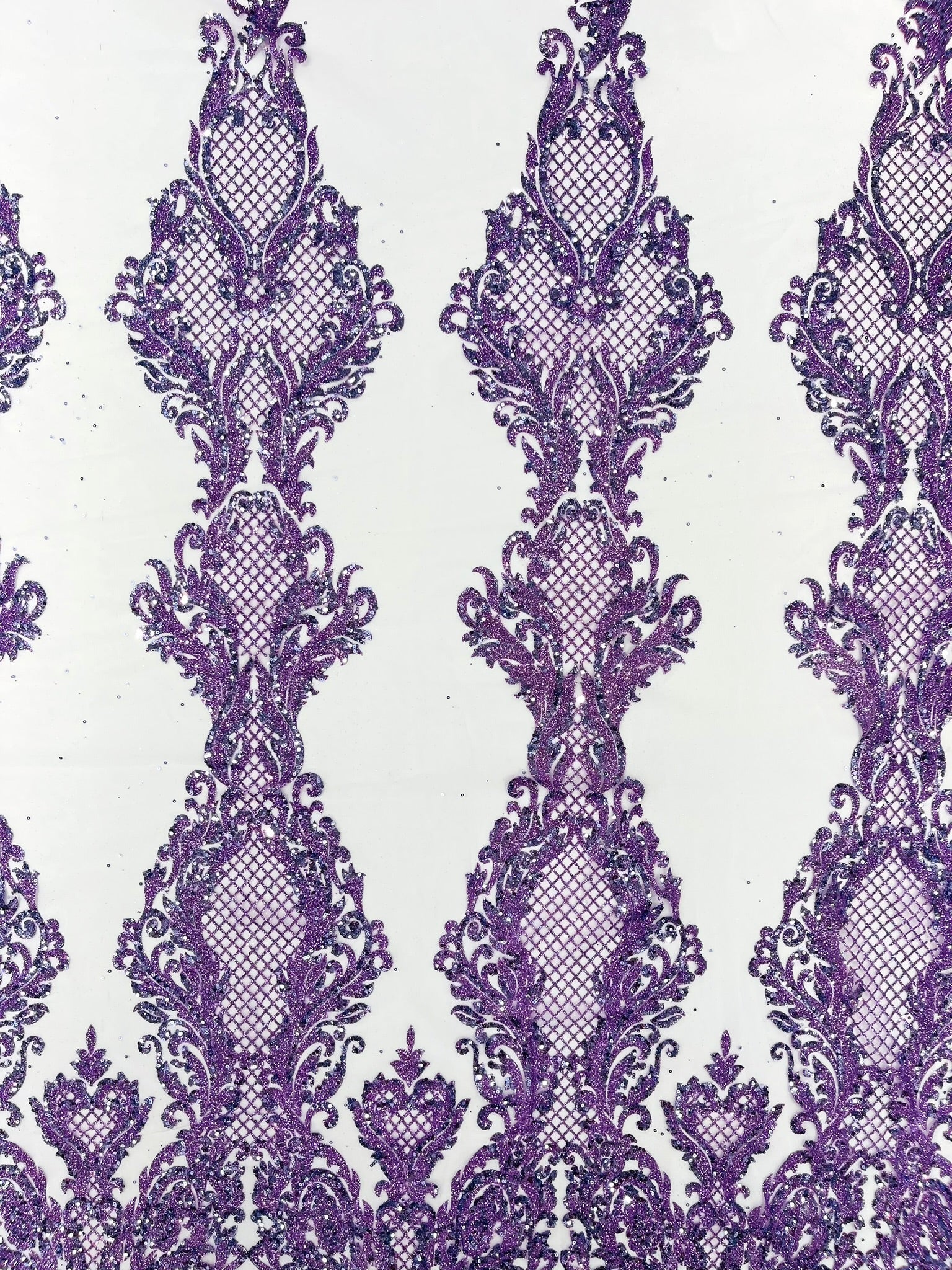 Glitter Tower Damask Design Fabric| 58” Wide| Quinsiañera Dresses.