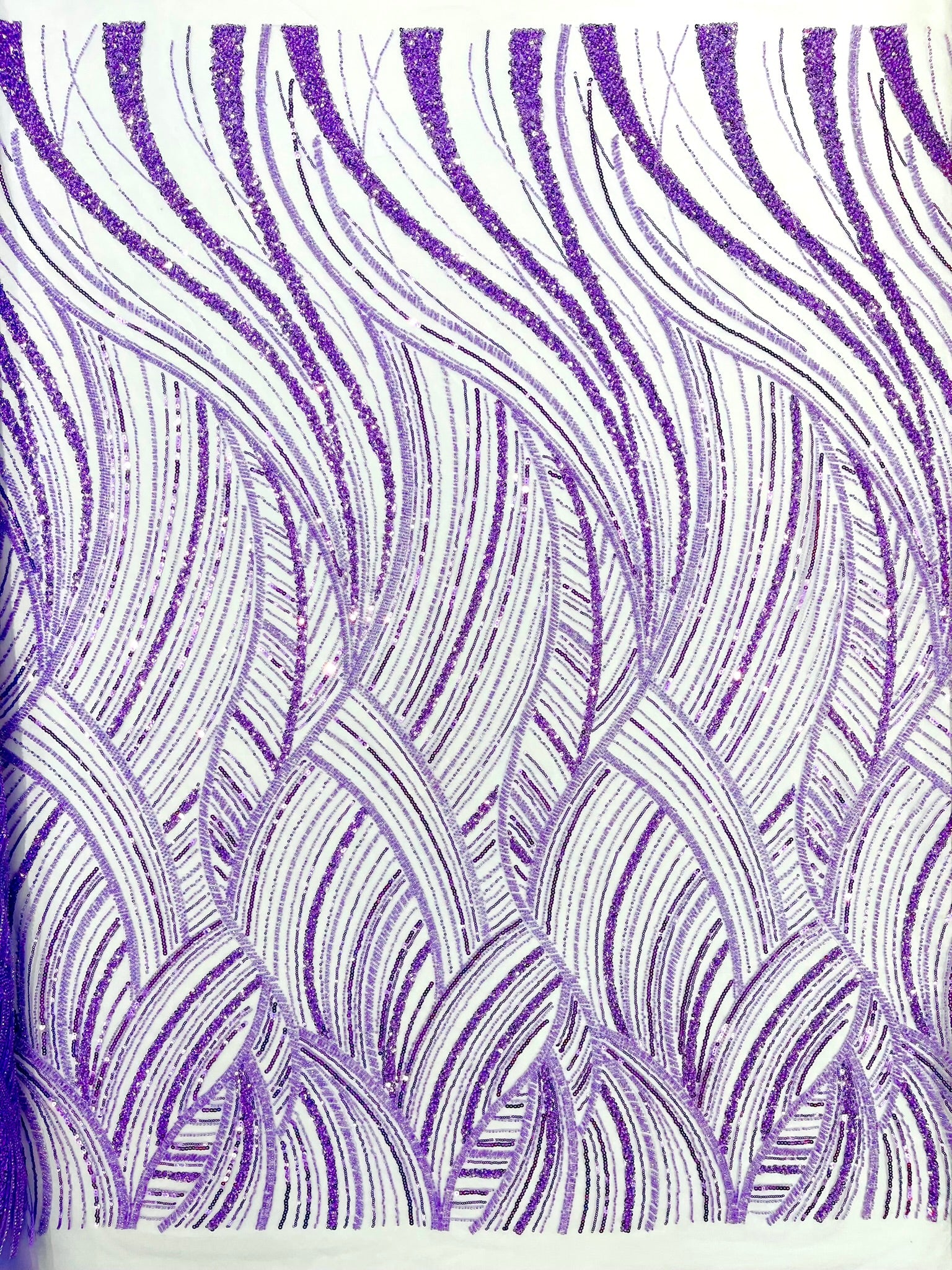 Luxury Feather Damask Beaded Lace Fabric| Prom| Wedding| By The Yard.