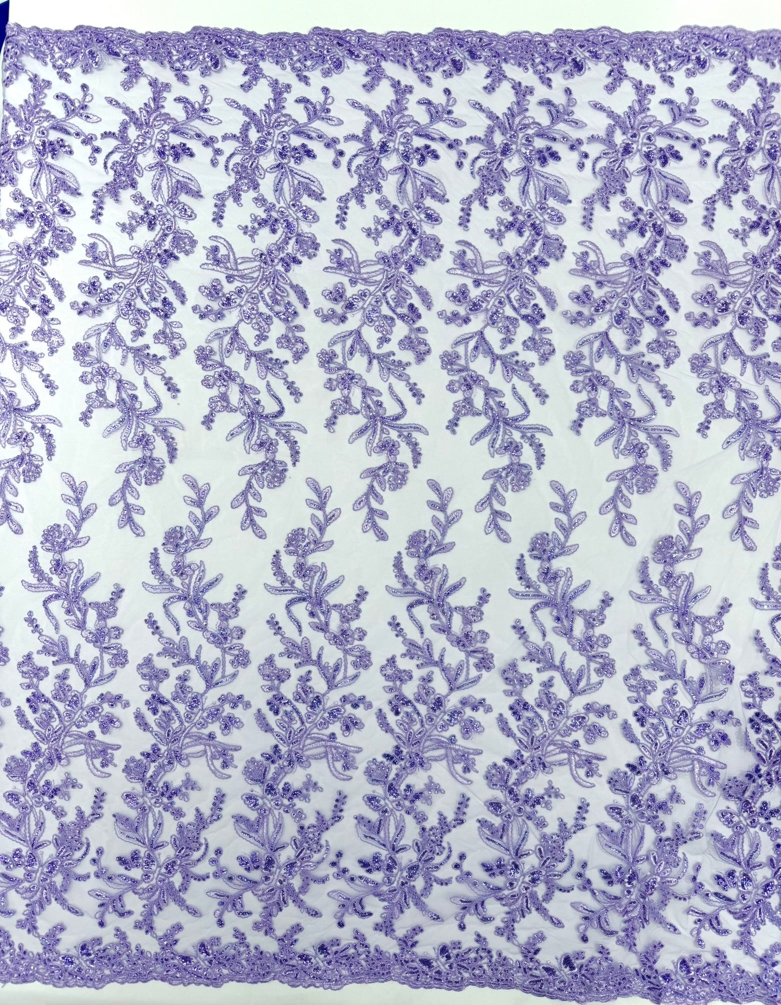 Corded Lace with Butterfly Embroidery and Sequin on Mesh 54" Wide | VIP Textile Inc.