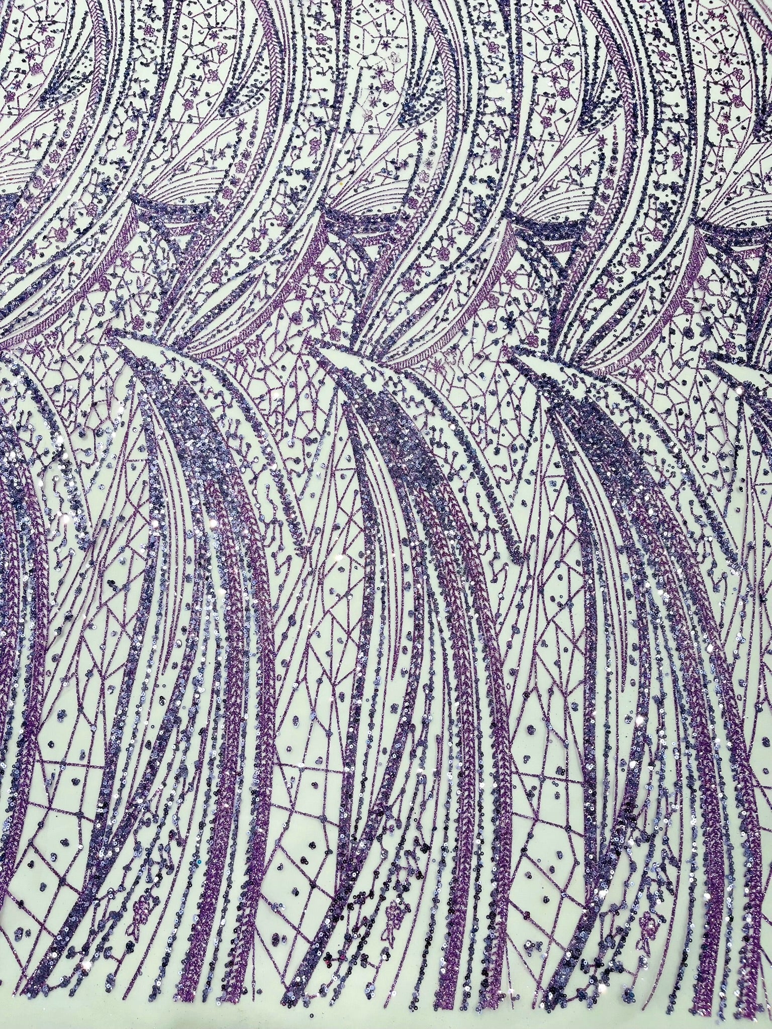 Geometric Fashion Glitter Design On A Mesh Lace Fabric| 58" Wide| Prom Dresses.