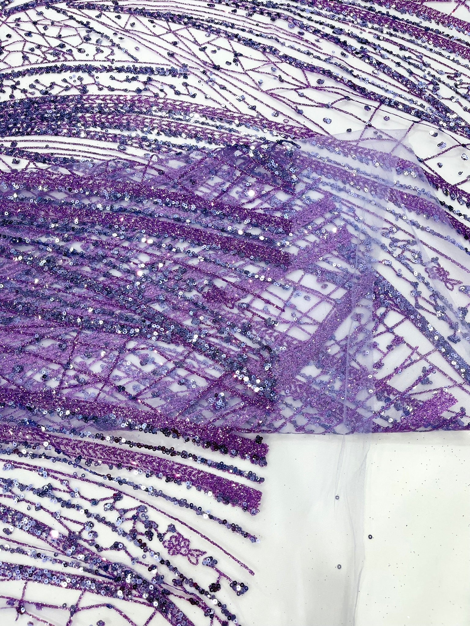 Geometric Fashion Glitter Design On A Mesh Lace Fabric| 58" Wide| Prom Dresses.