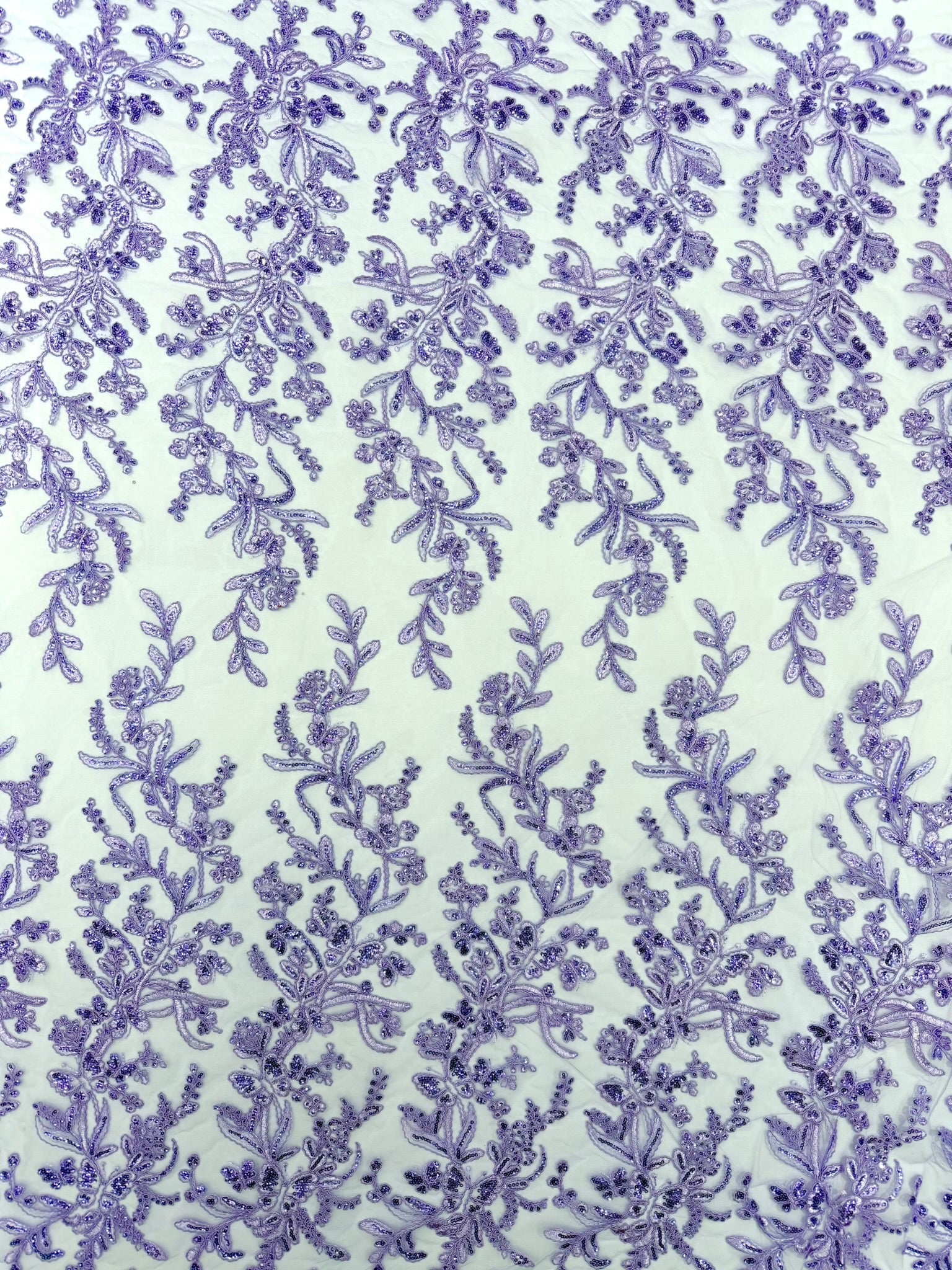 Corded Lace with Butterfly Embroidery and Sequin on Mesh 54" Wide | VIP Textile Inc.