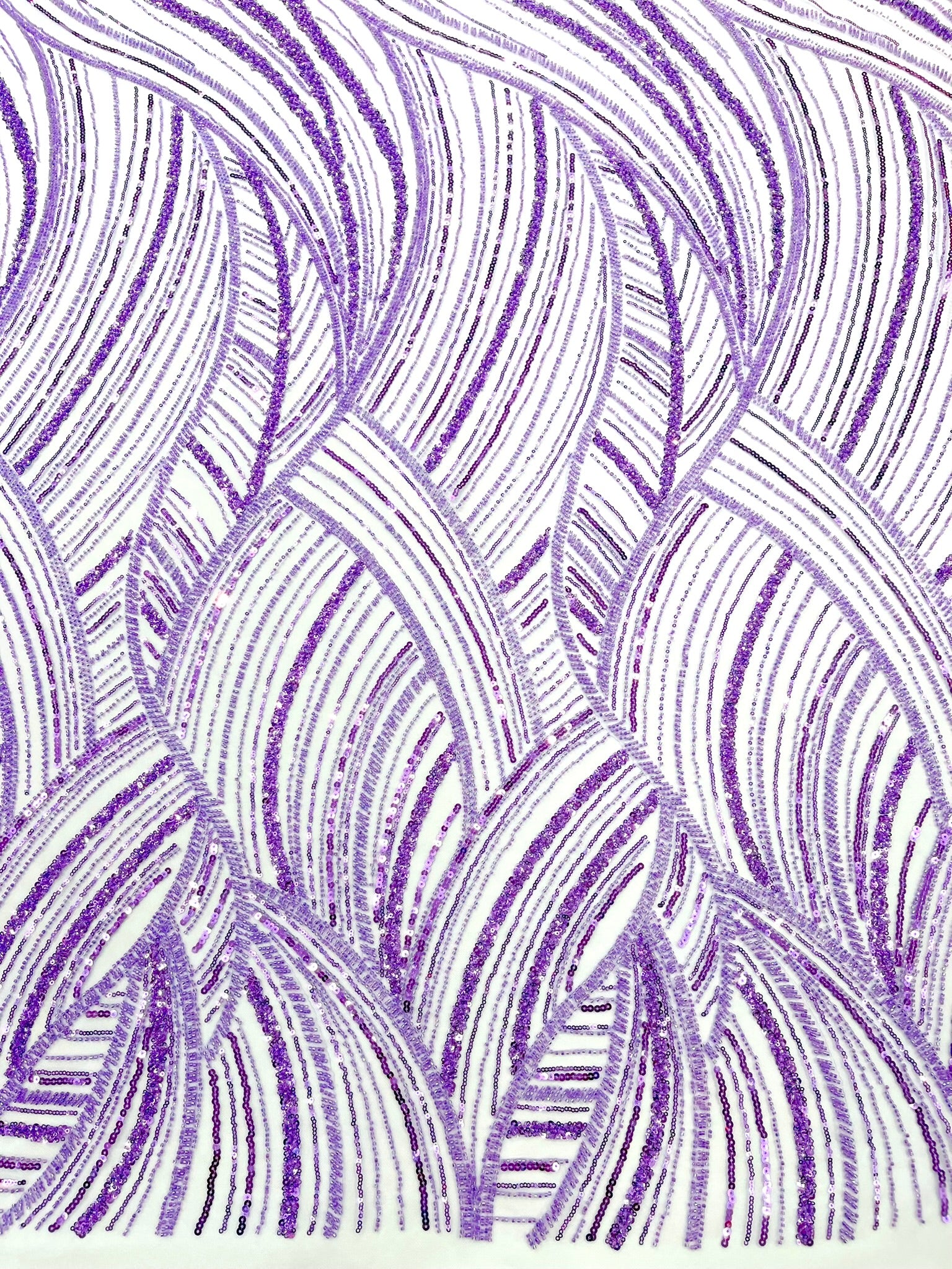 Luxury Feather Damask Beaded Lace Fabric| Prom| Wedding| By The Yard.
