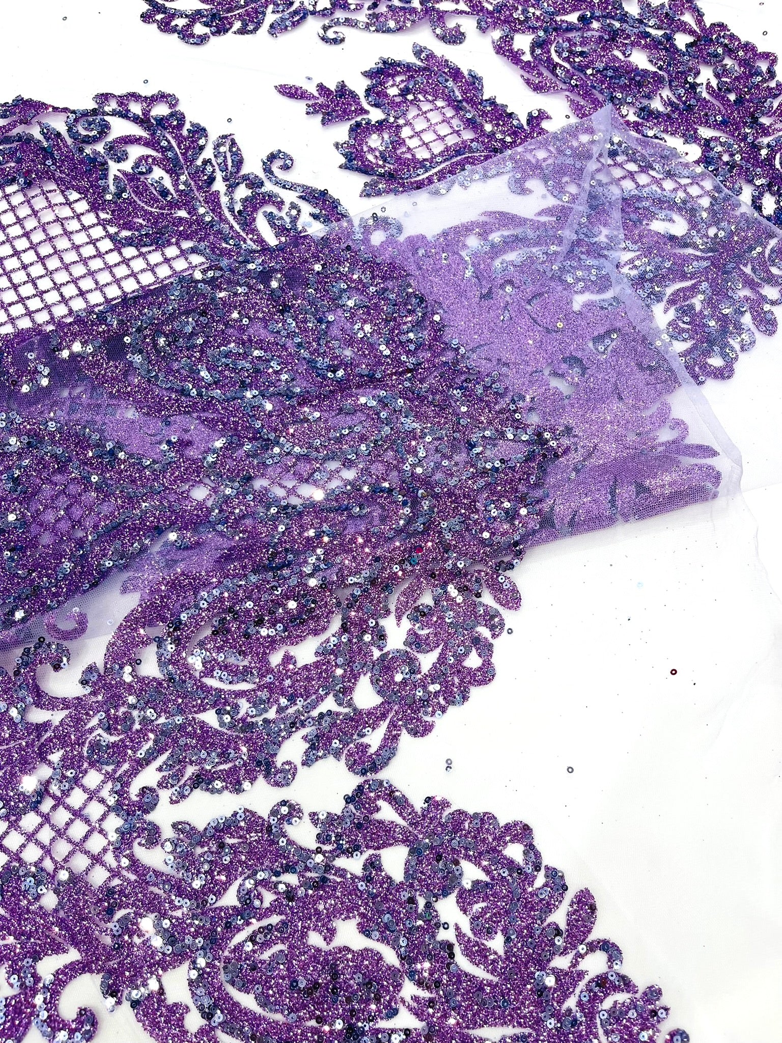 Glitter Tower Damask Design Fabric| 58” Wide| Quinsiañera Dresses.