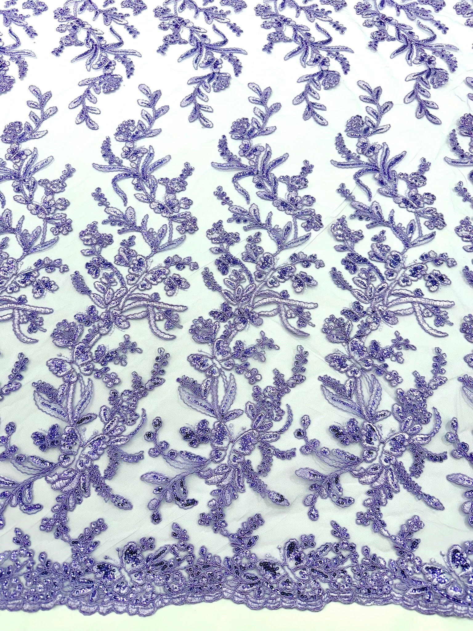 Corded Lace with Butterfly Embroidery and Sequin on Mesh 54" Wide | VIP Textile Inc.