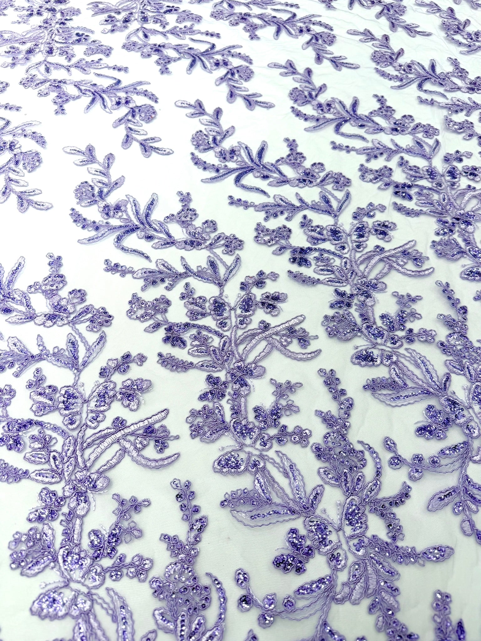 Corded Lace with Butterfly Embroidery and Sequin on Mesh 54" Wide | VIP Textile Inc.