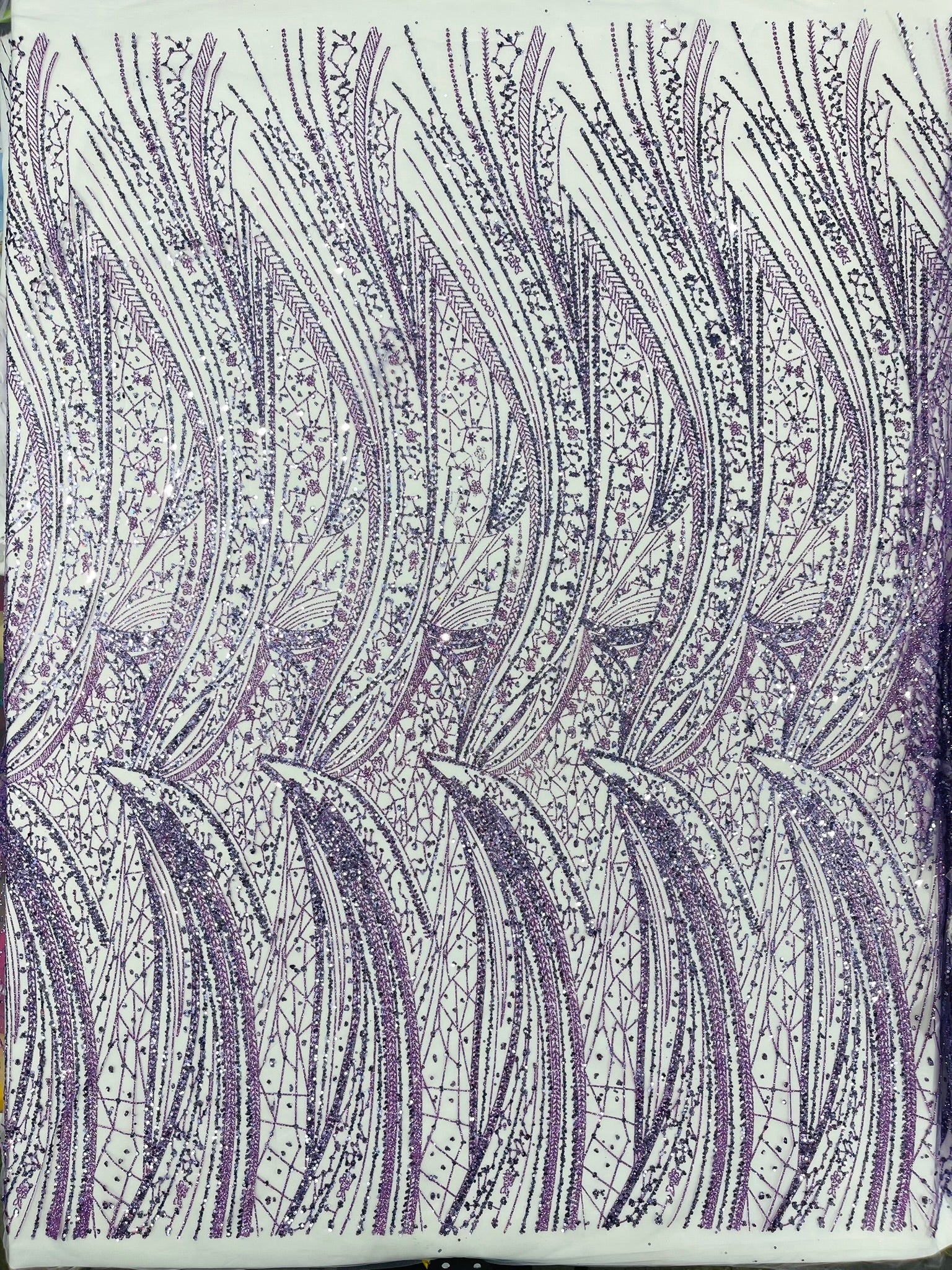 Geometric Fashion Glitter Design On A Mesh Lace Fabric| 58" Wide| Prom Dresses.