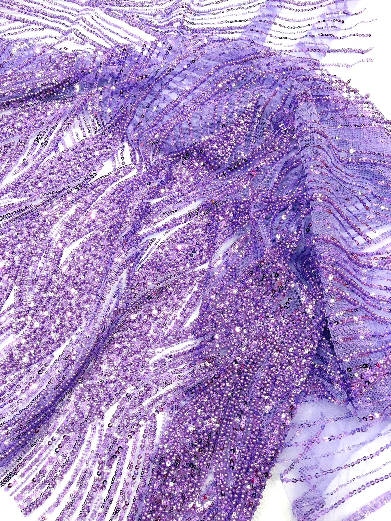 Flame Fashion Beaded Lace Fabric| Prom| Wedding| By The Yard.