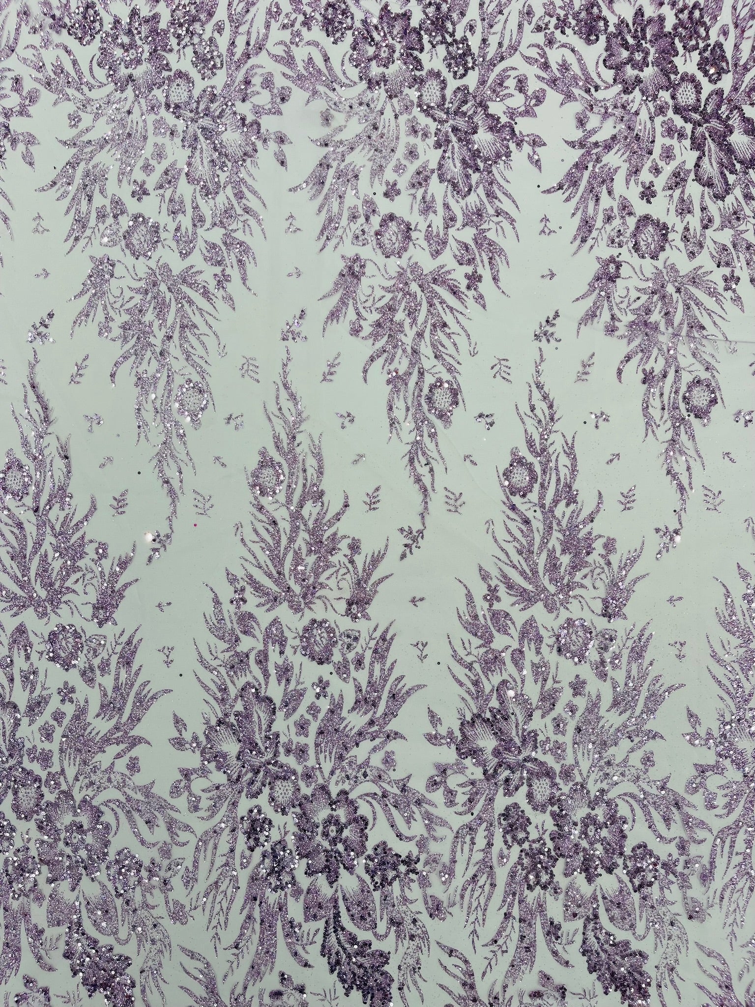 Big Glitter Damask Design On A Mesh Lace Fabric/Prom/Sold By The Yard