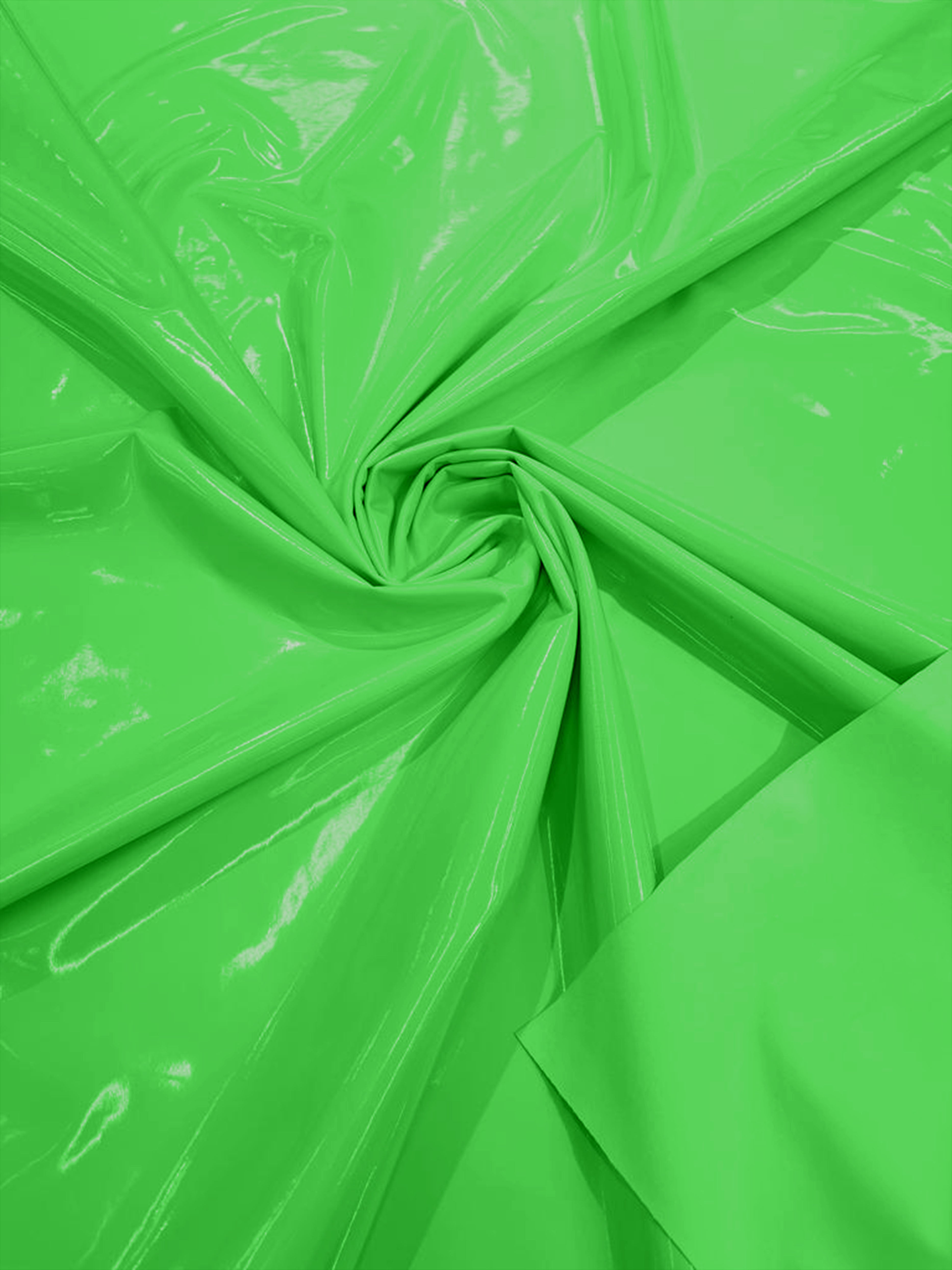 Lime Green Spandex Shiny Vinyl Fabric (Latex Stretch) - Sold By The Yard
