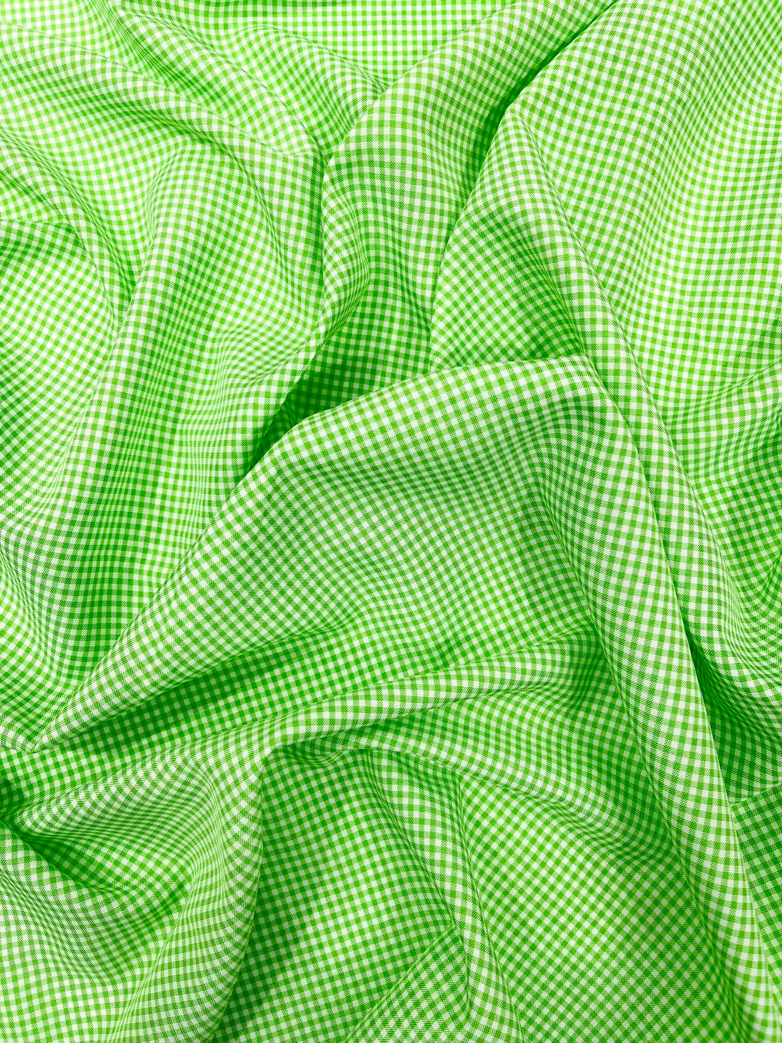 Gingham 1/8” Squares, Polyester Checkered Fabric 58” Wide.