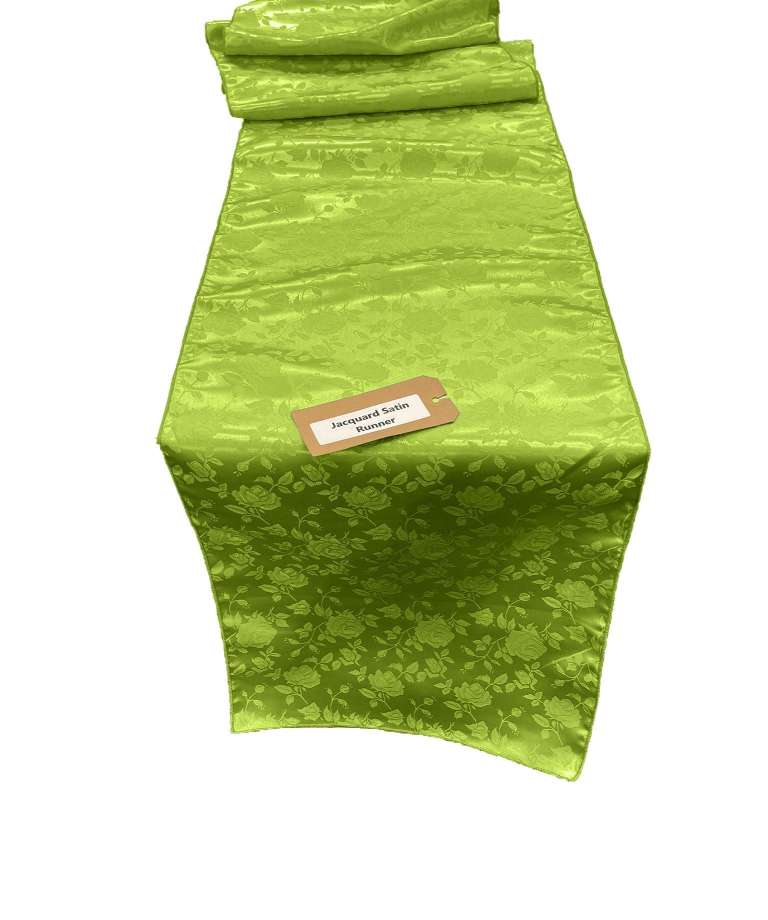 Jacquard Satin Roses Runner, Party Supply / Wedding / Decoration (14" Wide x 120" Long).