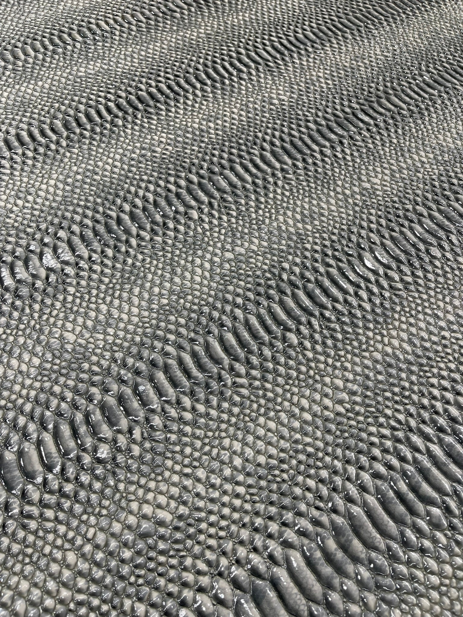 Cobra Snake Shiny Vinyl 3D Embossed Fabric / 2 Tone Cobra Snake Vinyl Leather 54" Wide