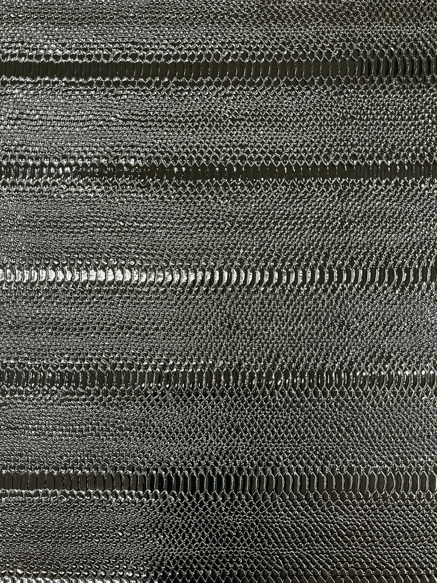 Cobra Snake Shiny Vinyl 3D Embossed Fabric / 2 Tone Cobra Snake Vinyl Leather 54" Wide