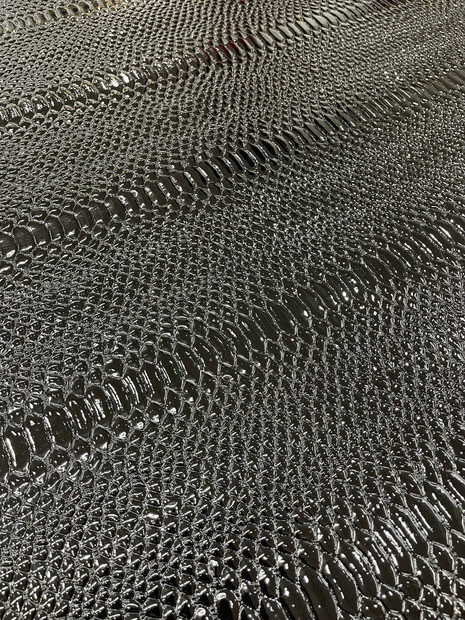 Cobra Snake Shiny Vinyl 3D Embossed Fabric / 2 Tone Cobra Snake Vinyl Leather 54" Wide