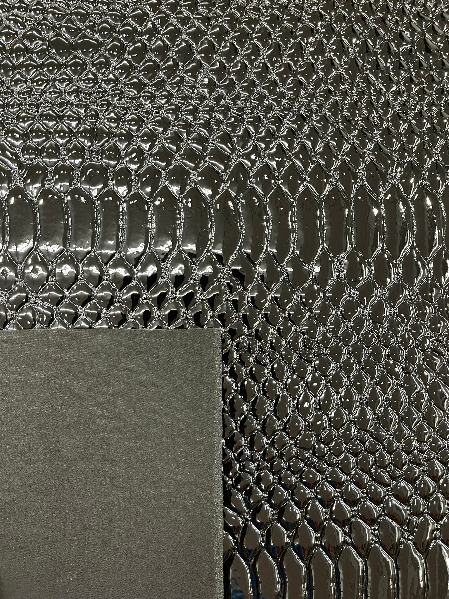 Cobra Snake Shiny Vinyl 3D Embossed Fabric / 2 Tone Cobra Snake Vinyl Leather 54" Wide