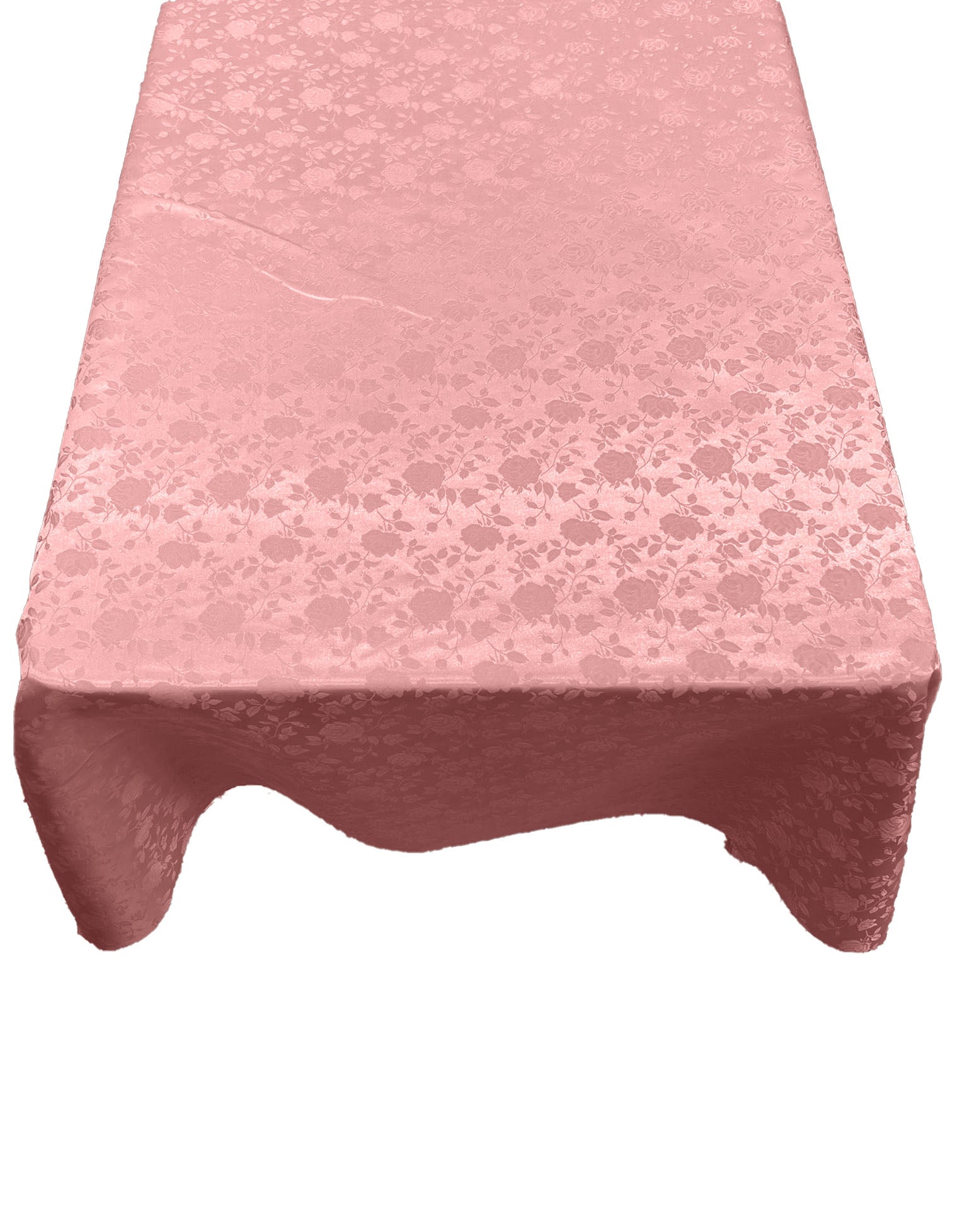 Roses Jacquard Satin Rectangular Tablecloth Seamless/Party Supply. (60 Inches x 72 Inches)