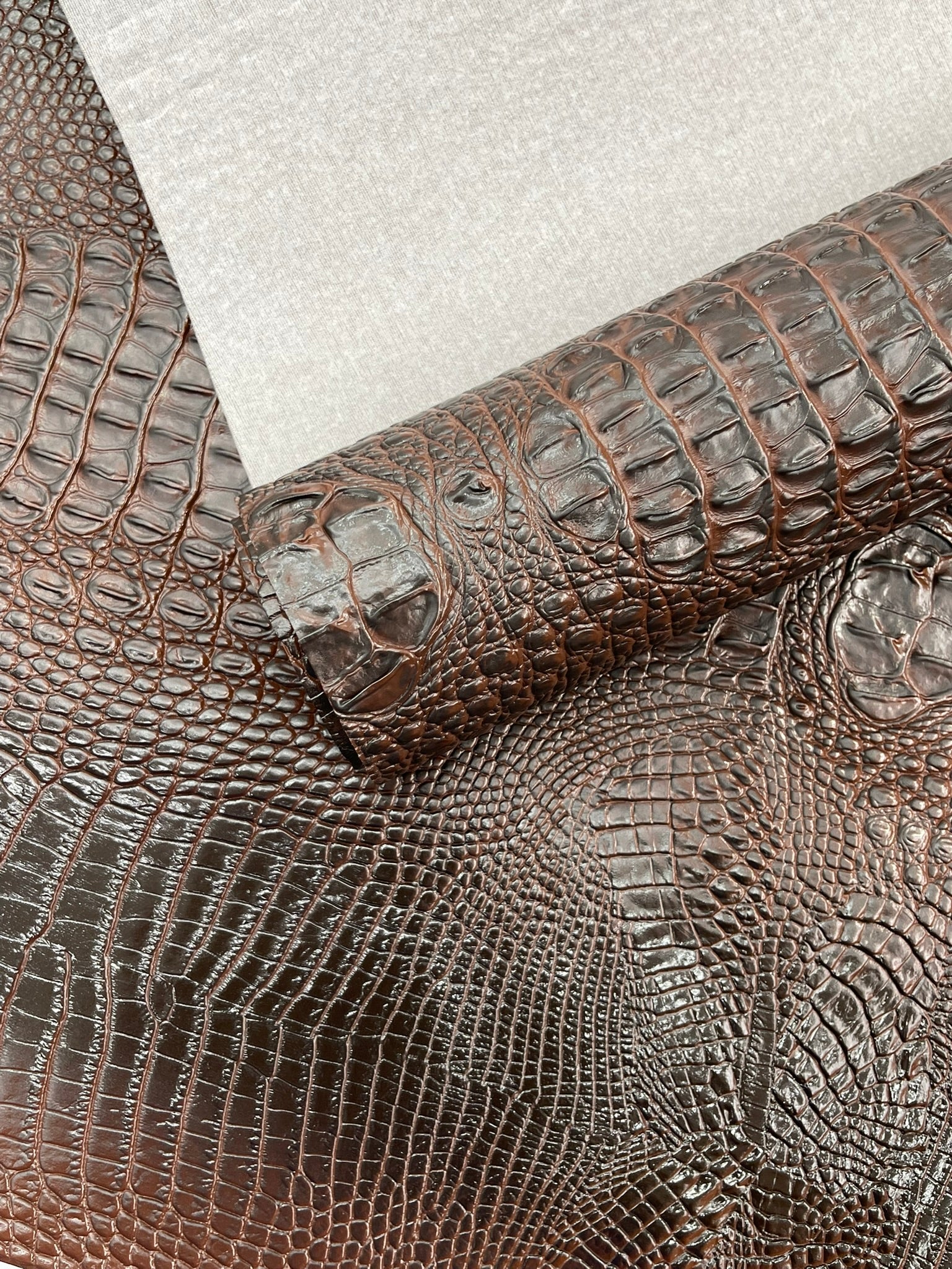 Florida Gator 3D Embossed Vinyl Fabric / 2 Tone Crocodile Vinyl Leather 54" Wide