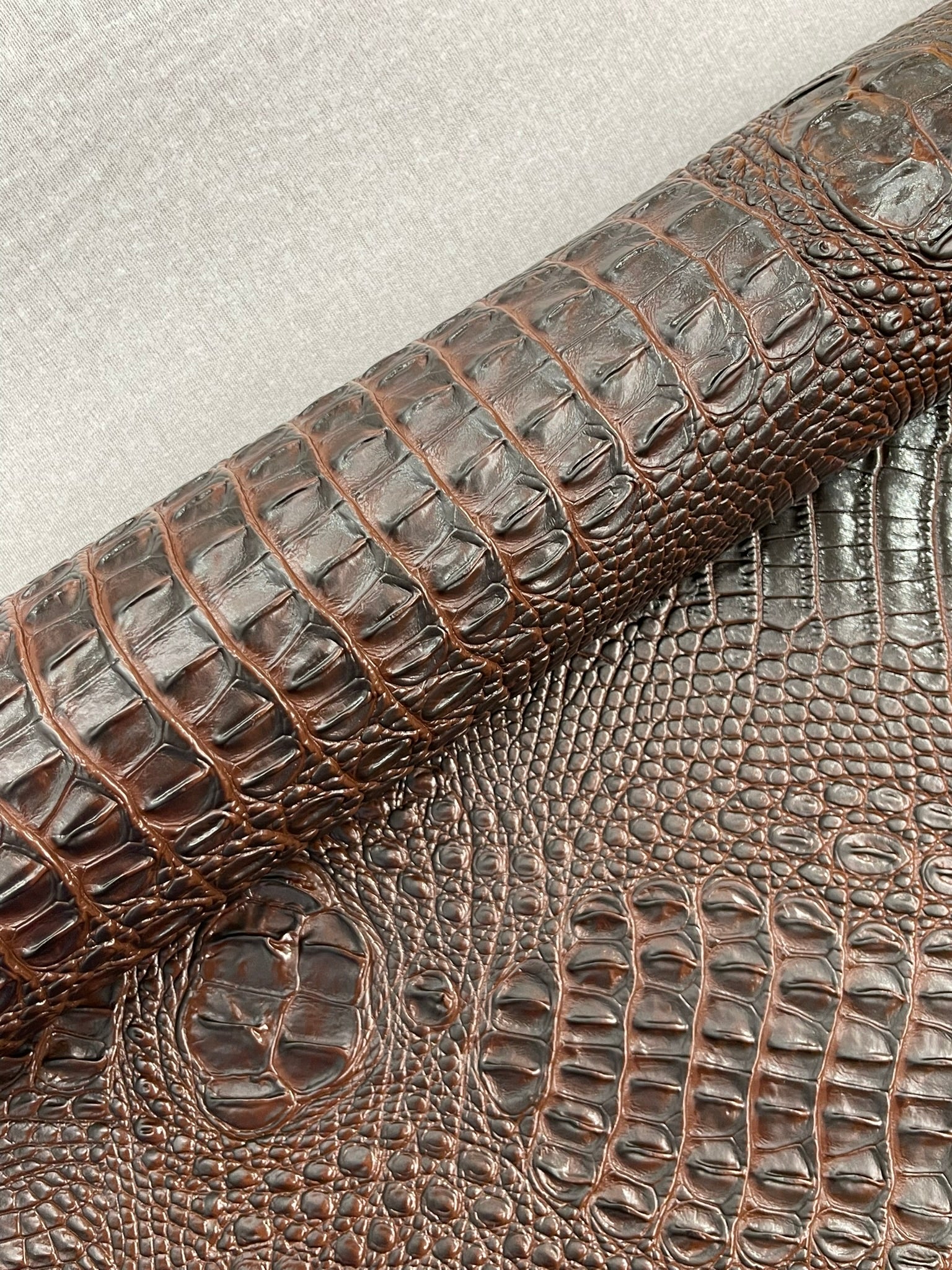 Florida Gator 3D Embossed Vinyl Fabric / 2 Tone Crocodile Vinyl Leather 54" Wide