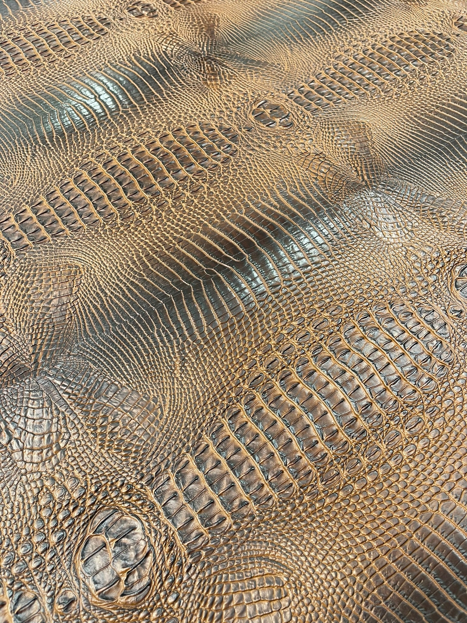 Florida Gator 3D Embossed Vinyl Fabric / 2 Tone Crocodile Vinyl Leather 54" Wide