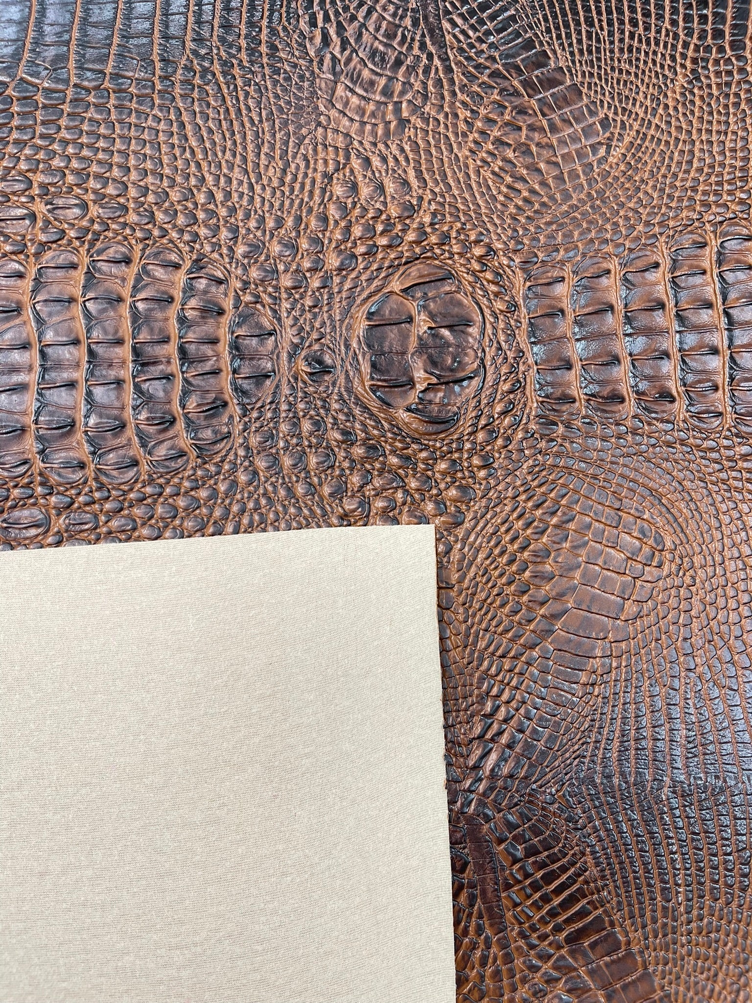 Florida Gator 3D Embossed Vinyl Fabric / 2 Tone Crocodile Vinyl Leather 54" Wide