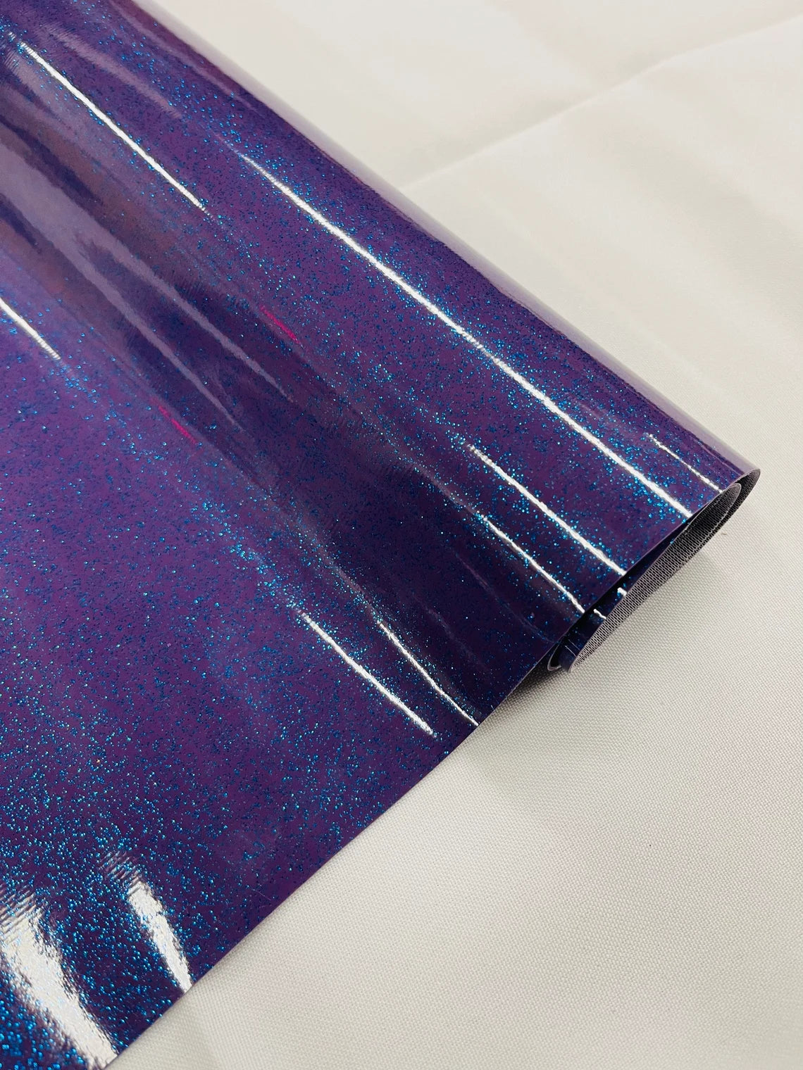 Metallic Glitter Vinyl Fabric - New Purple - High Quality Shiny Glitter Vinyl Fabric By Yard