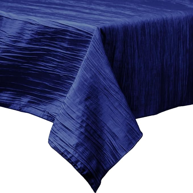 Square Light Weight Accordion Design Crushed Taffeta Seamless Table Overlay. (58" Inches x 58" Inches)